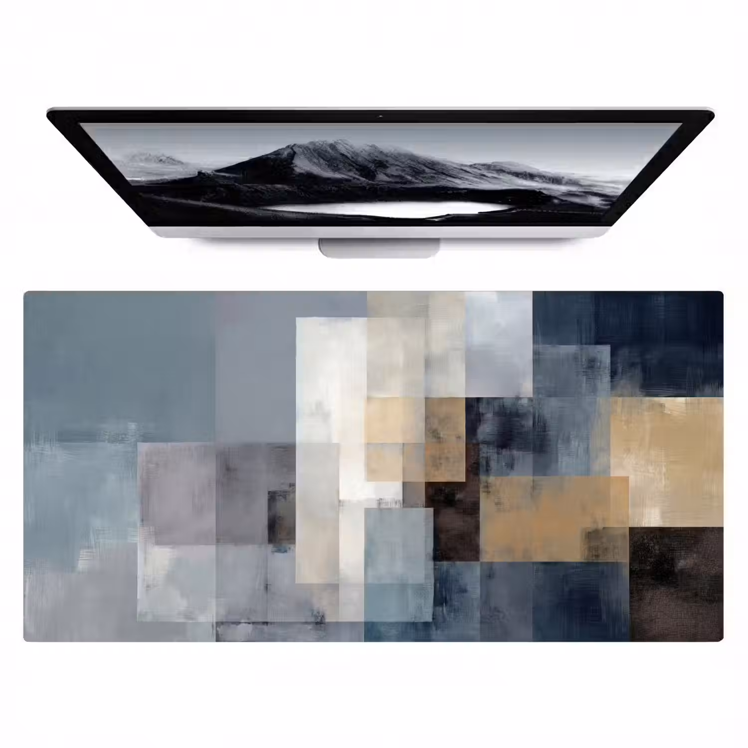 Rechthoeken - Abstract - Blauw Muismat XXL klein -zzz3d