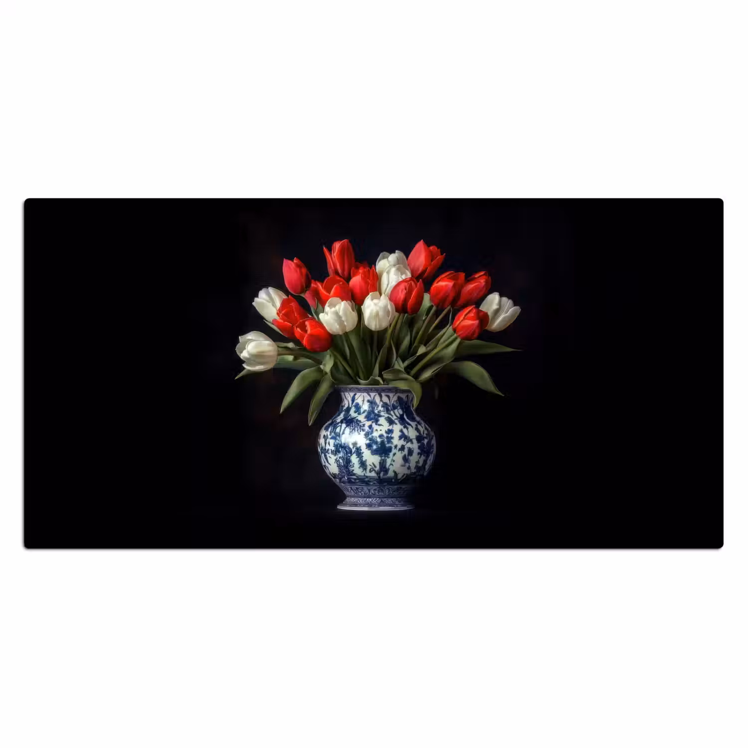 Rode - Bloemen - Tulpen - Vaas Muismat XXL klein -3d_leeg