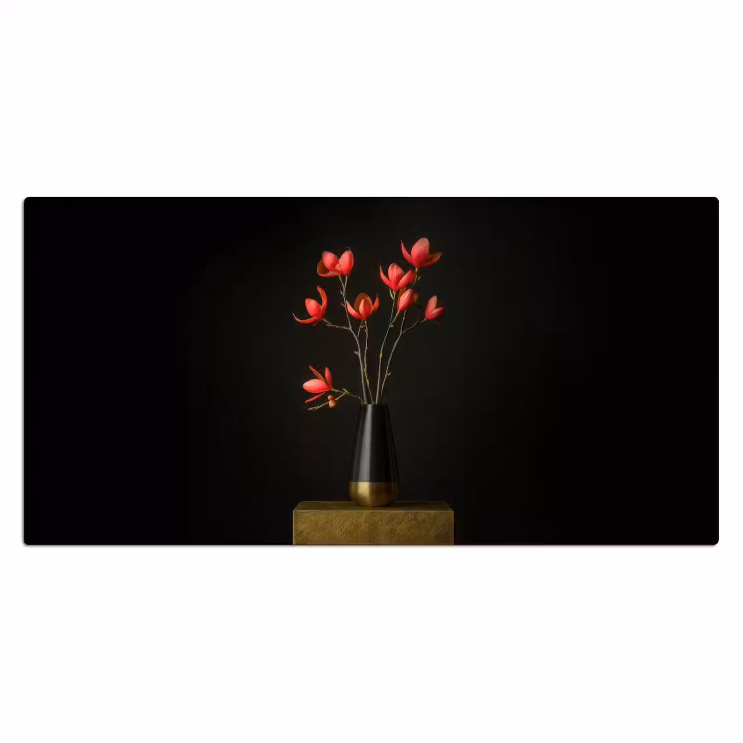 Rode - Bloemen - Vaas Muismat XXL klein -3d_leeg