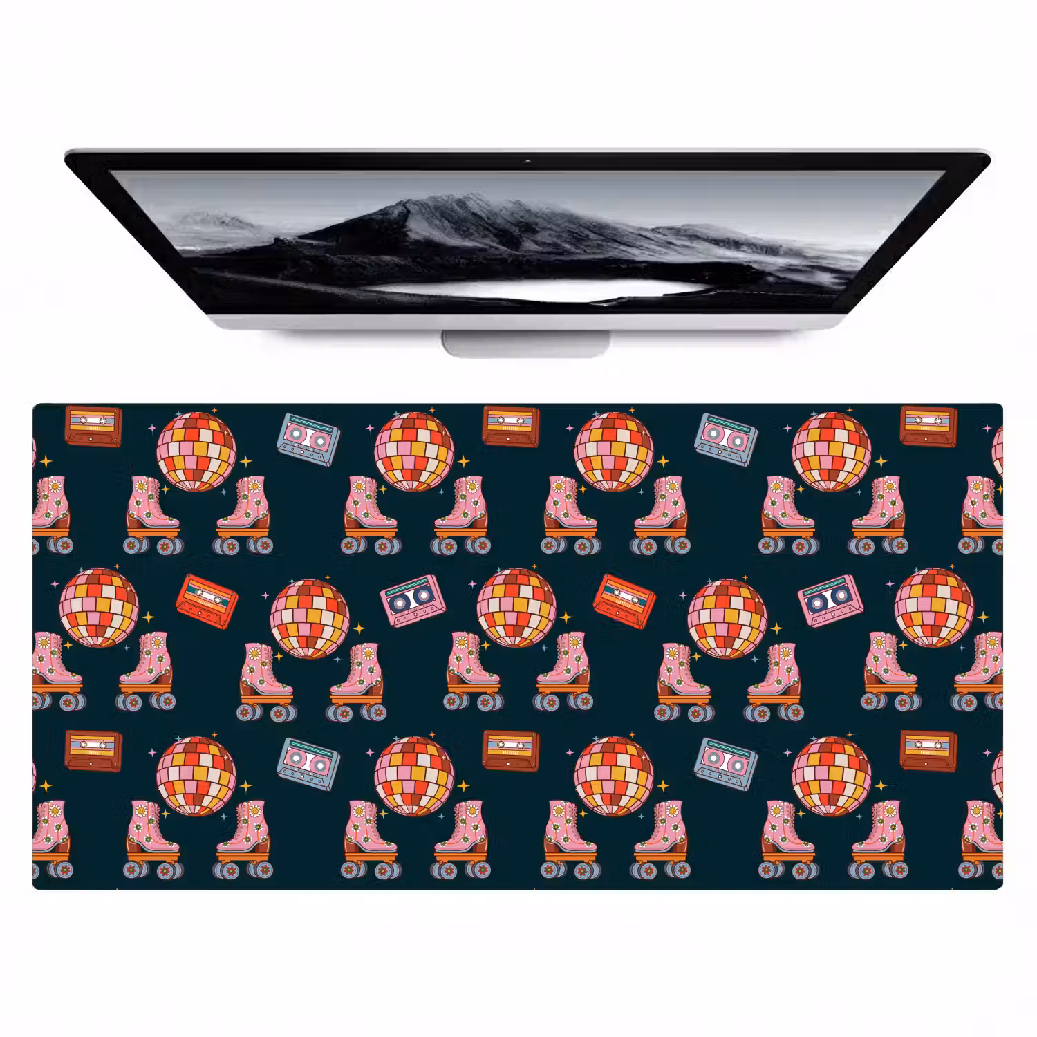 Rolschaatsen - Patroon - Disco Muismat XXL klein 681 -zzz3d