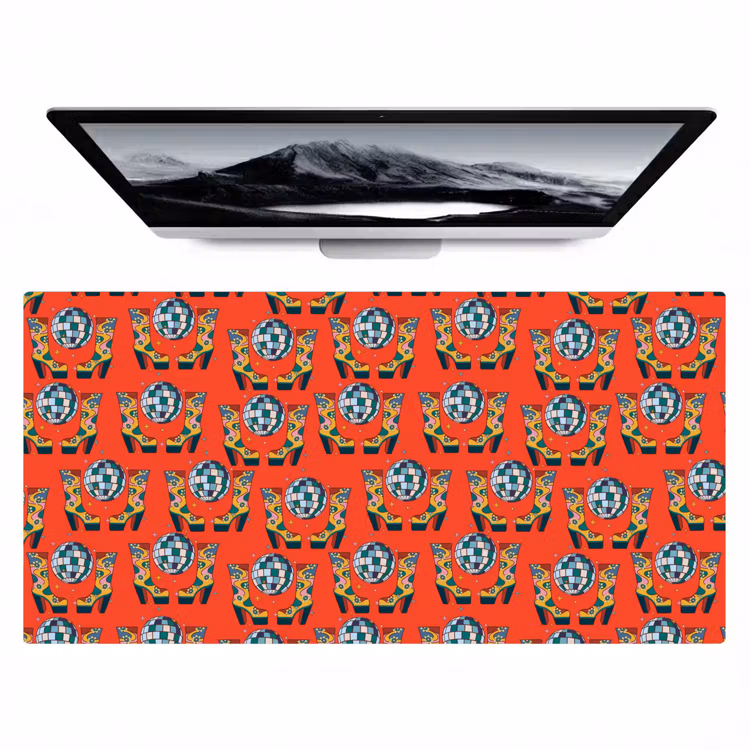Rood - Disco - Patroon Muismat XXL klein 681 -zzz3d