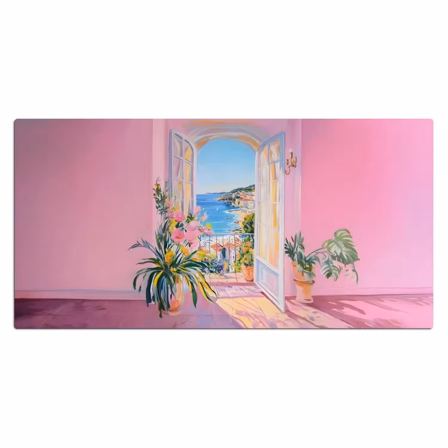 Roze - Buiten - Verf Muismat XXL klein -3d_leeg