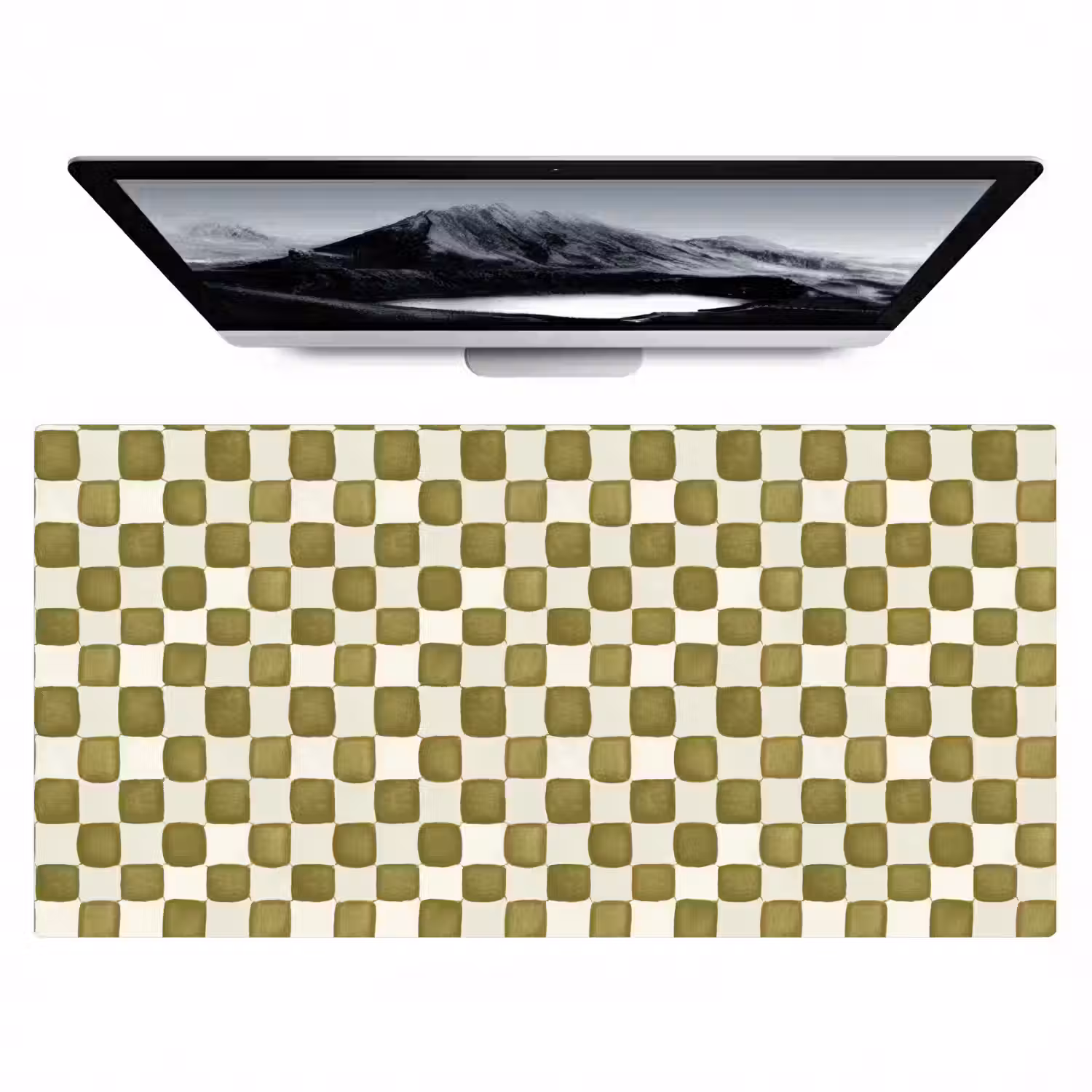 Schaak - Patroon - Groen Muismat XXL klein 681 -zzz3d