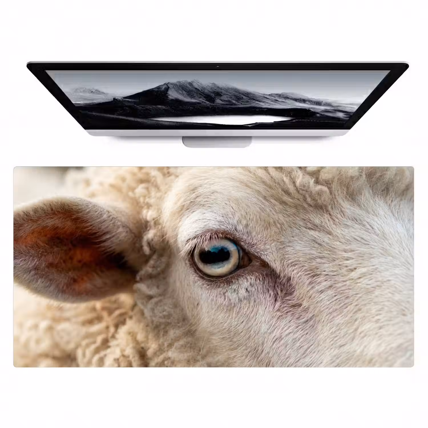 Schaap - Oog - Wit Muismat XXL klein -zzz3d