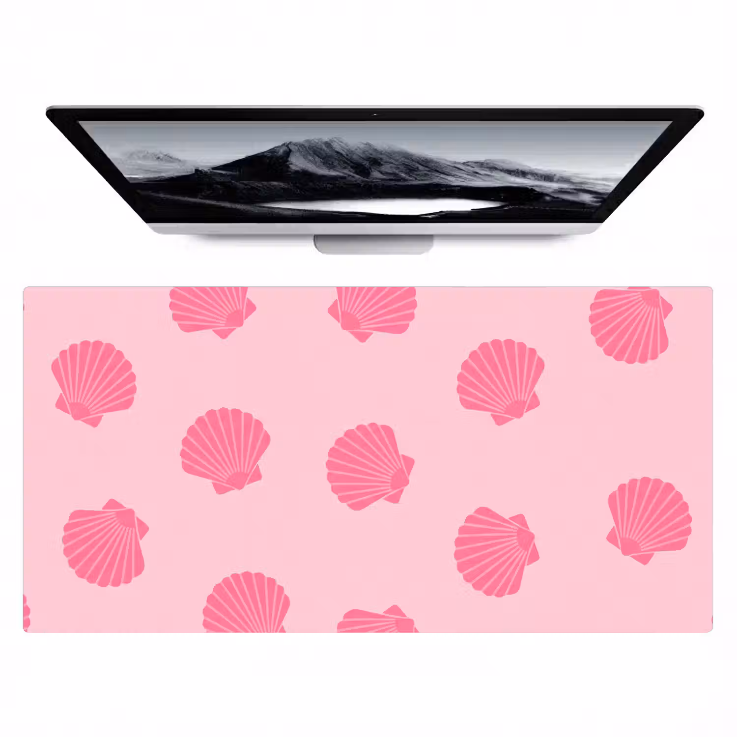 Schelp - Patroon - Zee - Modern - Roze Muismat XXL klein -zzz3d