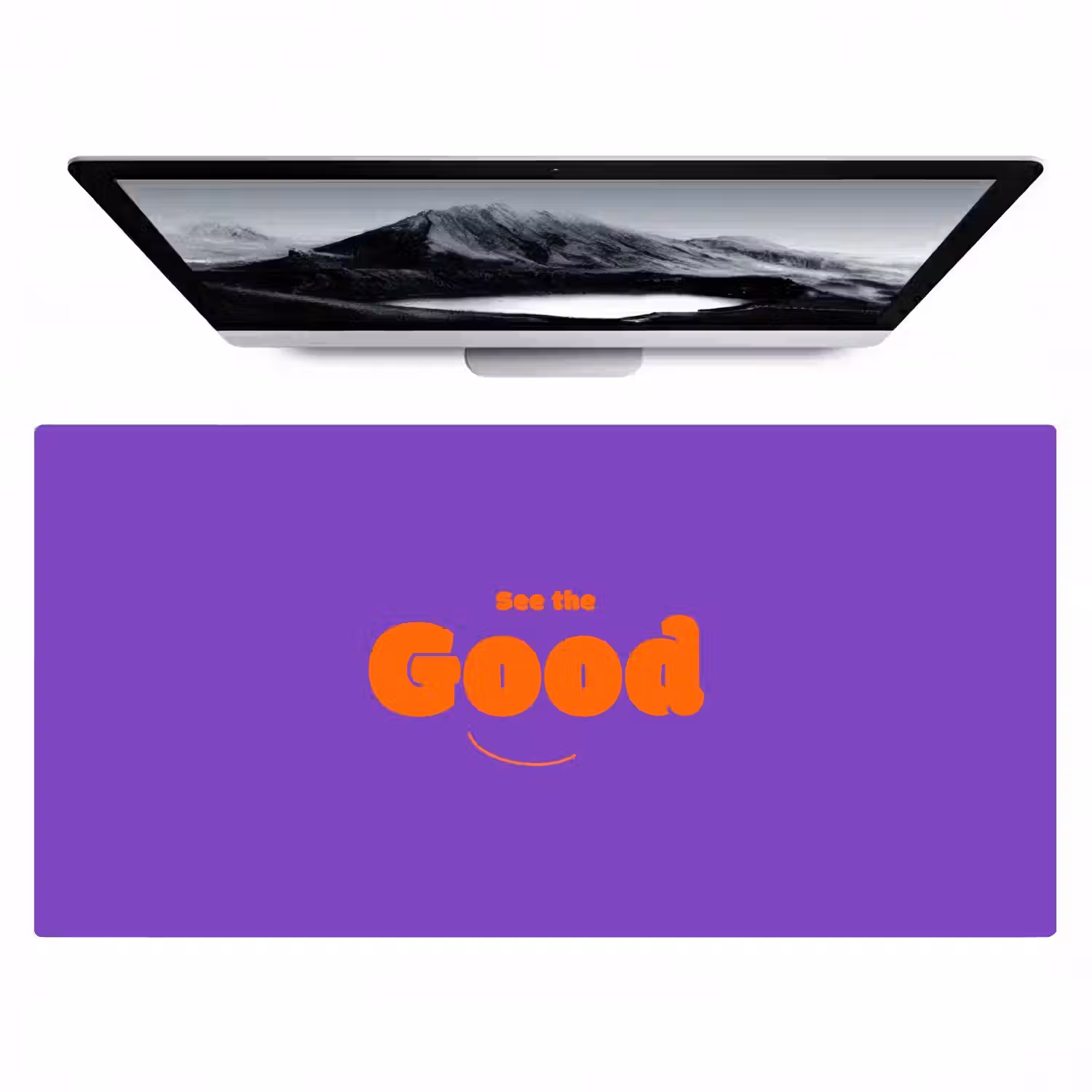 See the good - Oranje - Paars - Smiley Muismat XXL klein -zzz3d