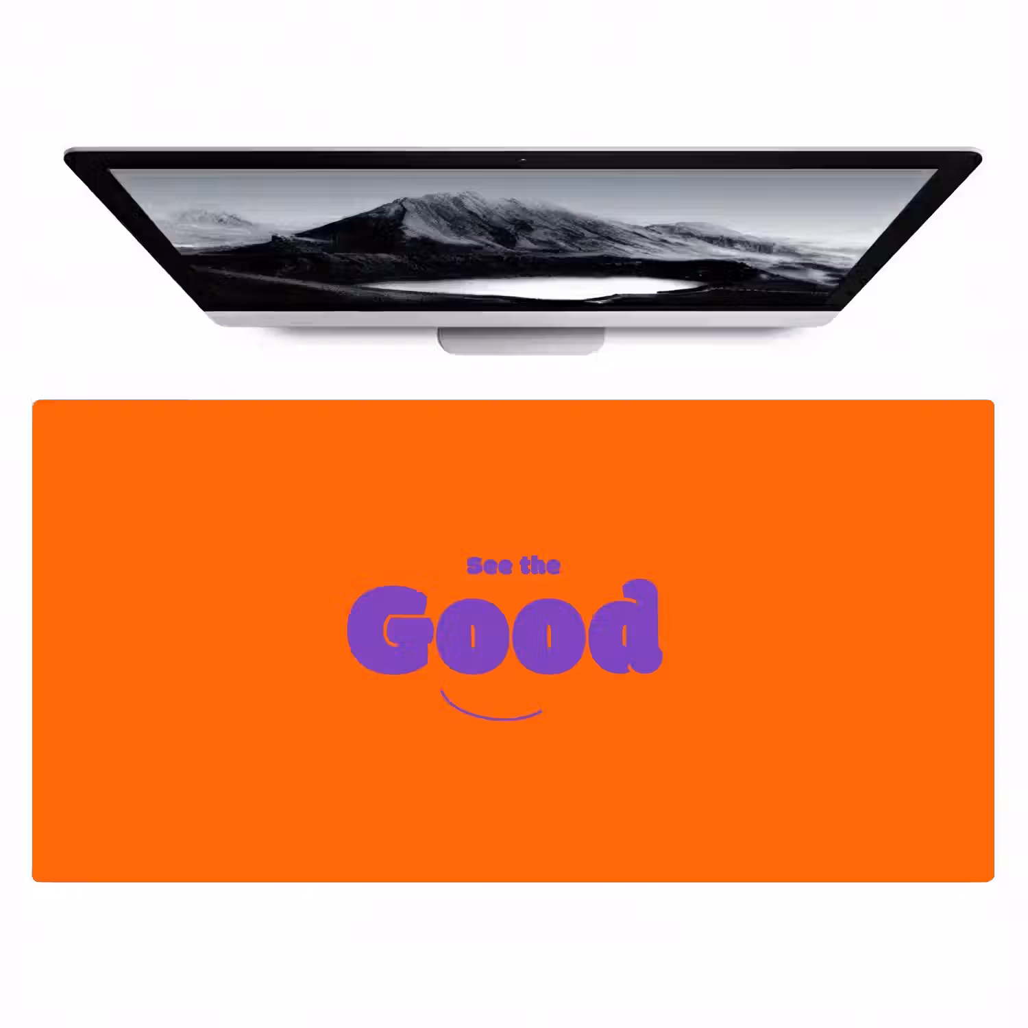 See the good - Paars - Oranje - Smiley Muismat XXL klein -zzz3d