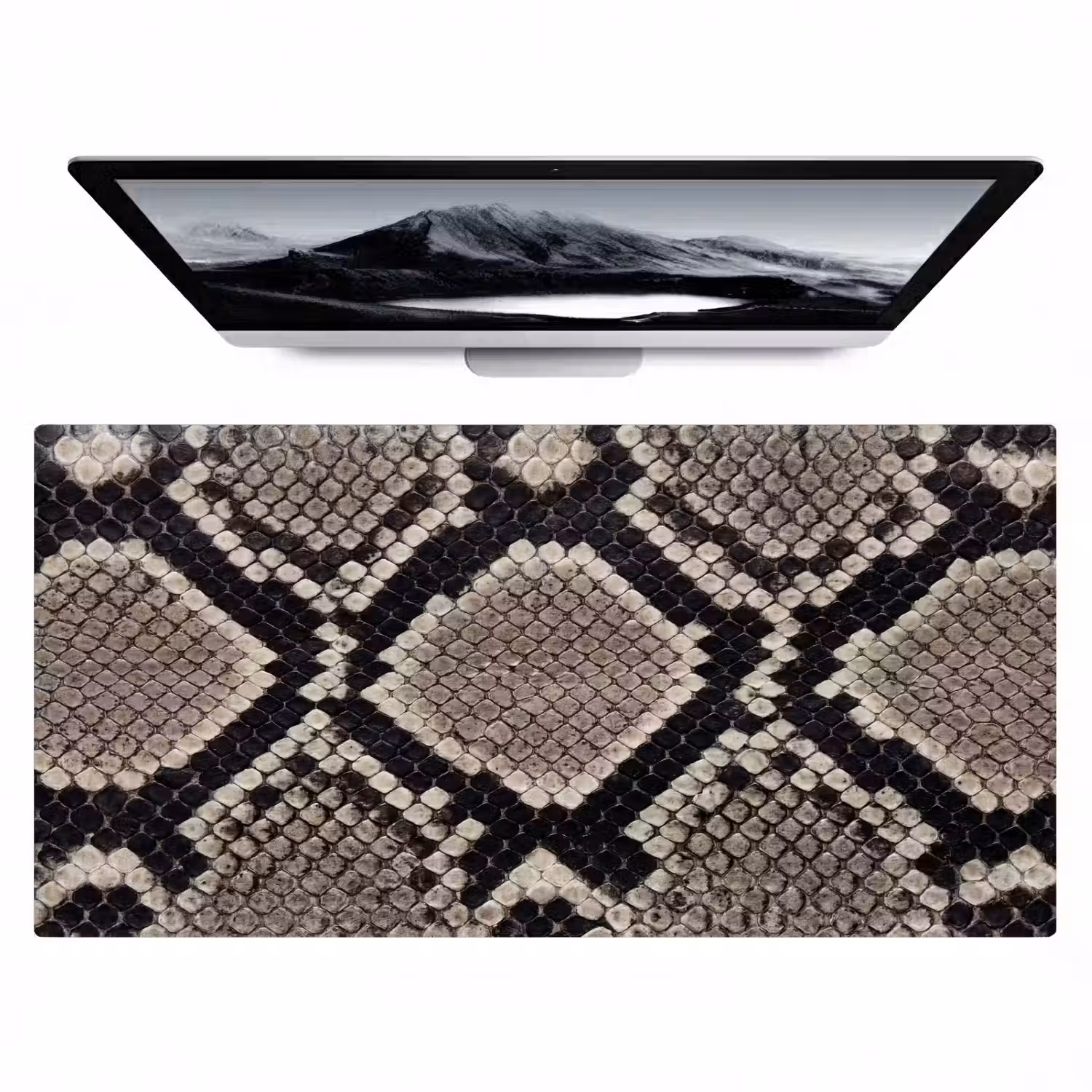 Slangenleer - Patroon - Beige Muismat XXL klein -zzz3d