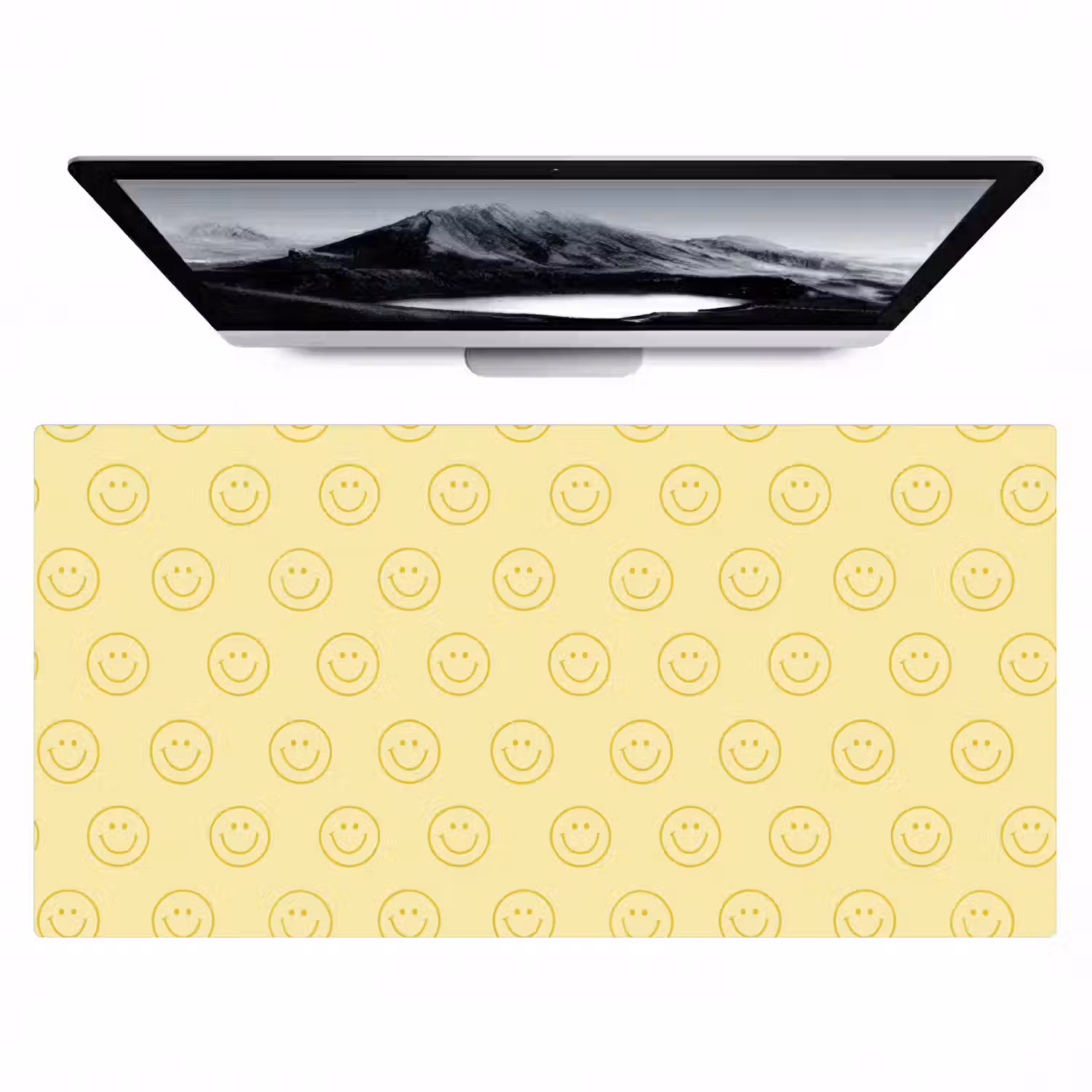 Smileys - Patroon - Retro - Zachtgeel Muismat XXL klein 681 -zzz3d