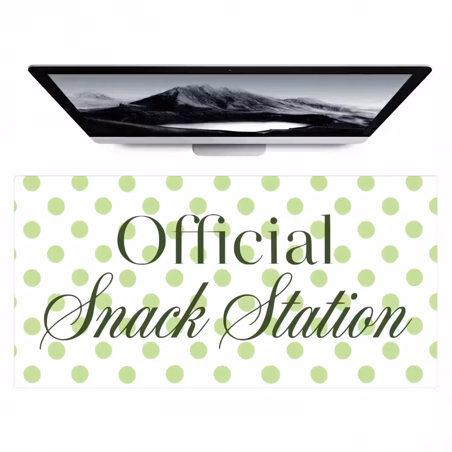 Snack Station - Groen - Stippen Muismat XXL klein -zzz3d