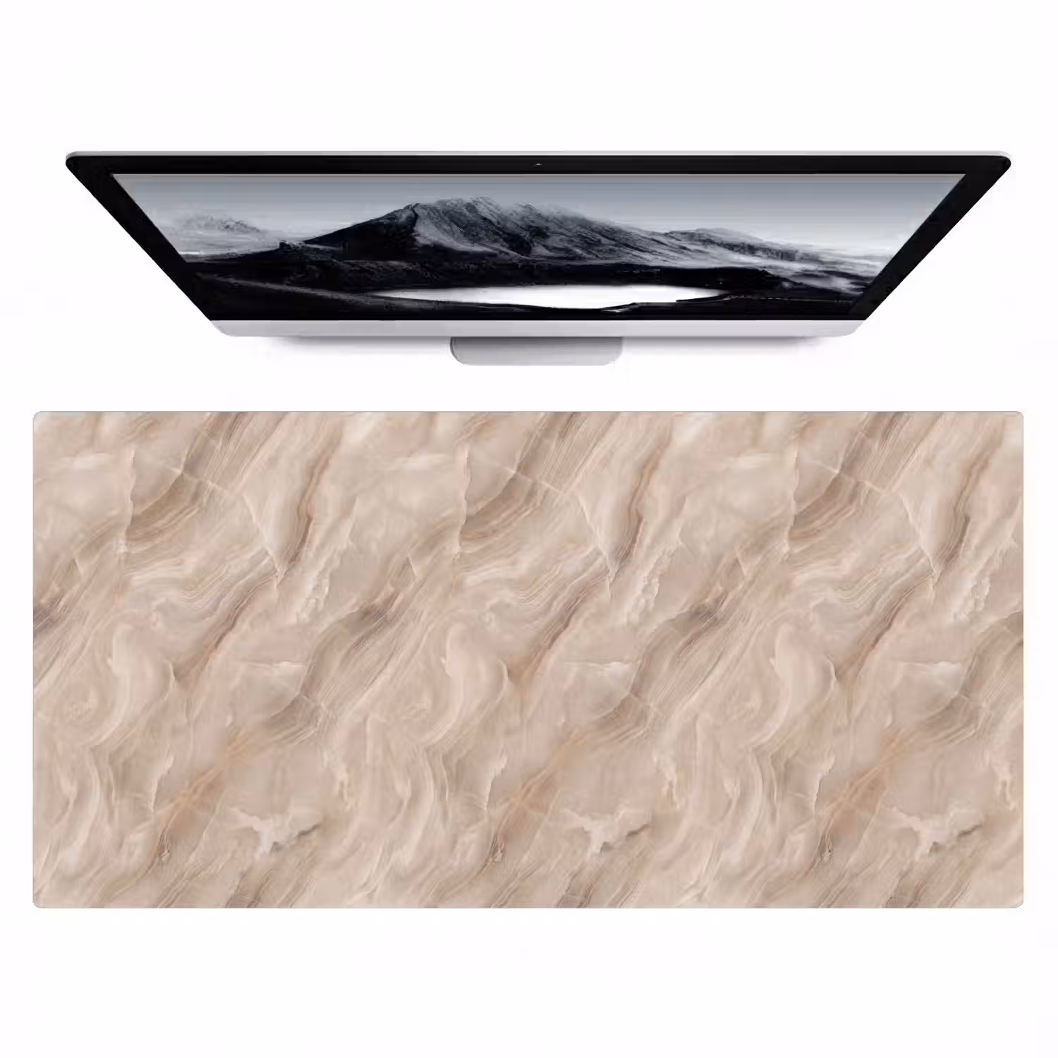 Steen - Golvend - Abstract - Beige Muismat XXL klein -zzz3d