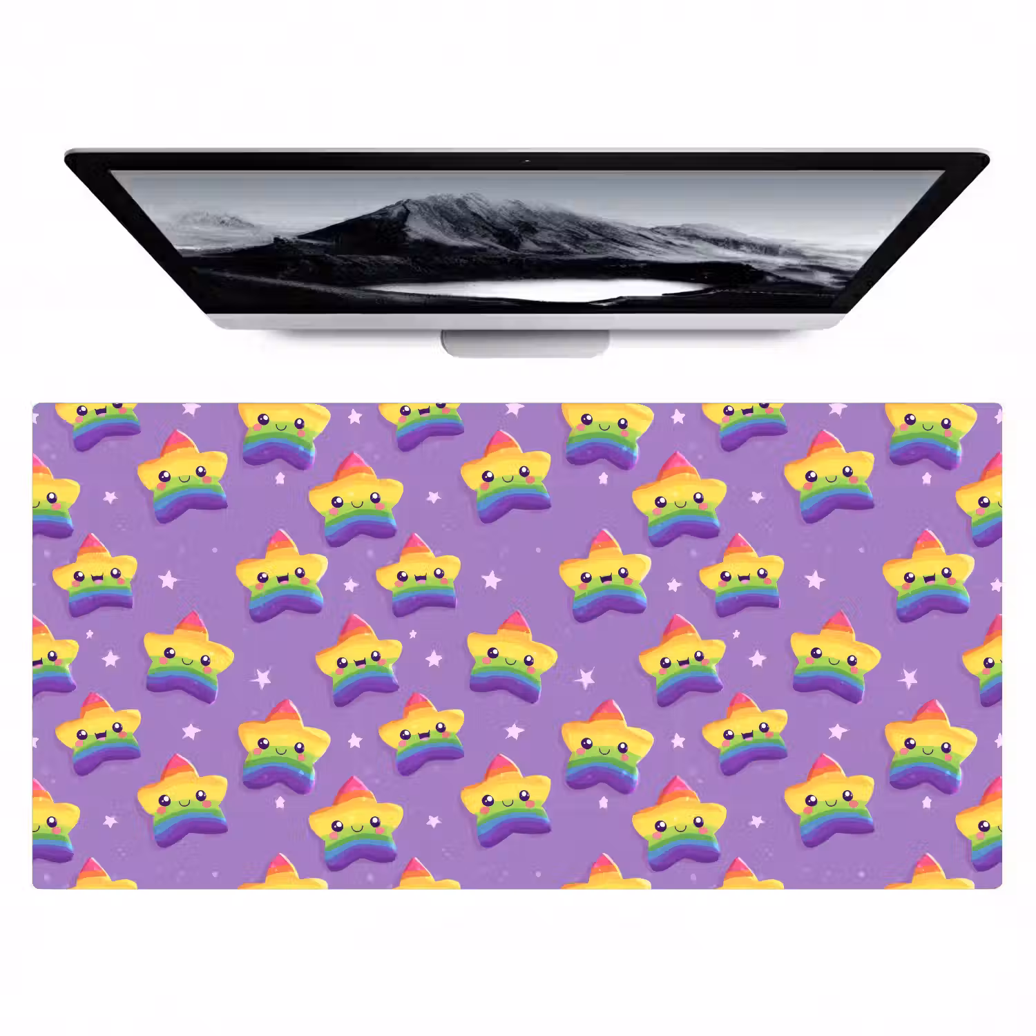 Sterren - Regenboog - Paars Muismat XXL klein 681 -zzz3d