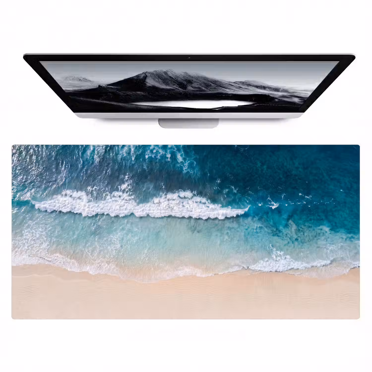 Strand - Zee - Golven - Natuur - Blauw Muismat XXL klein -zzz3d