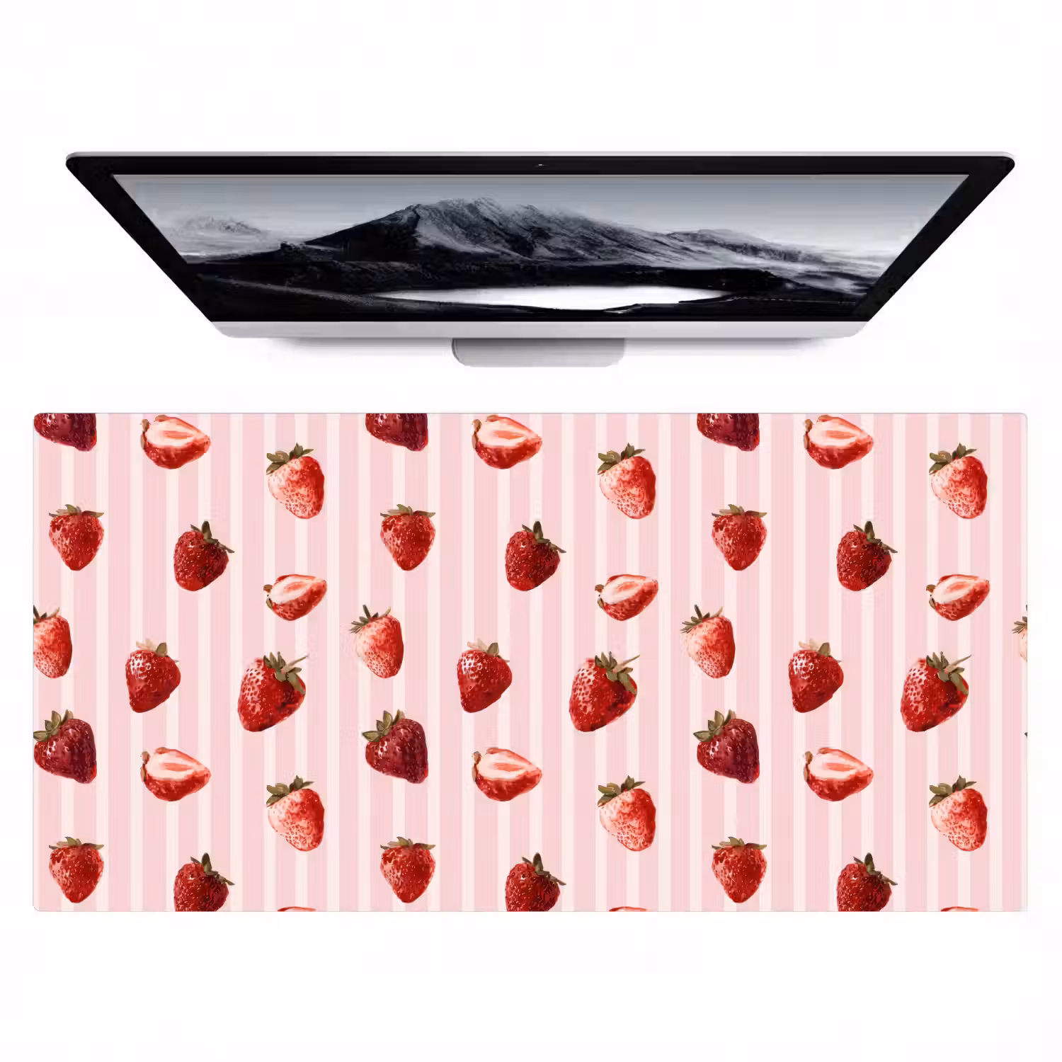 Strepen - Aardbei - Roze Muismat XXL klein 681 -zzz3d
