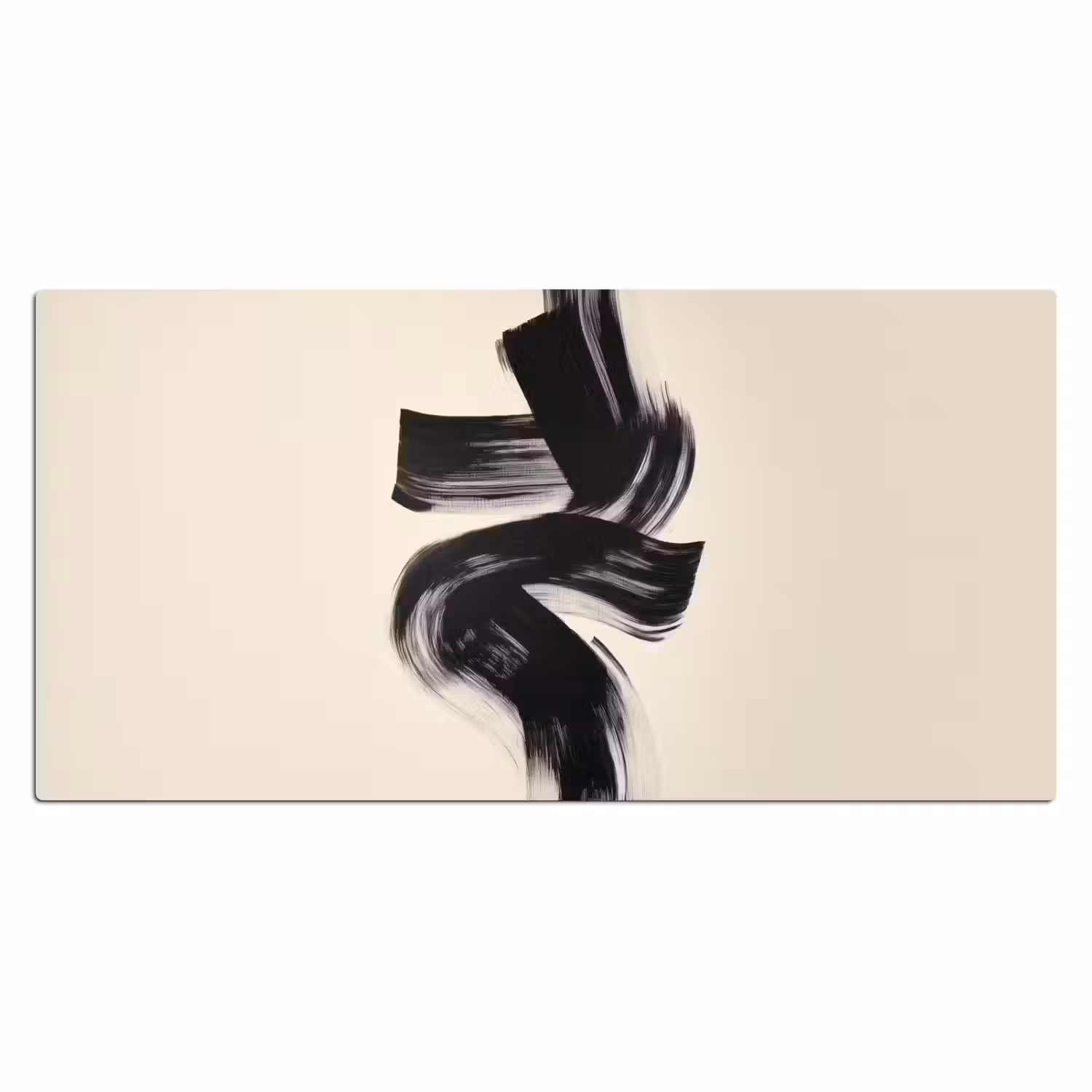 Strepen - Zwart - Abstract Muismat XXL klein -3d_leeg