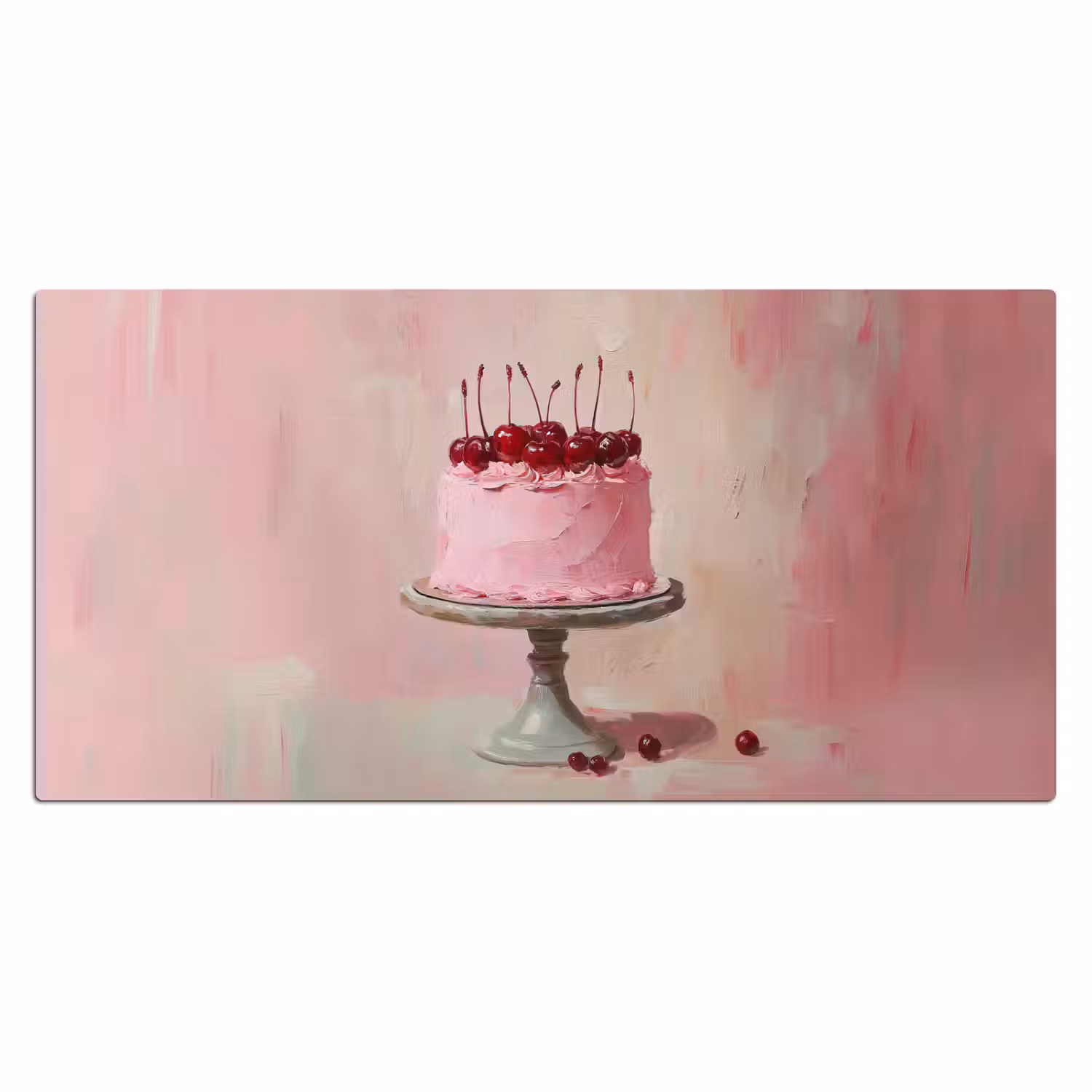 Taart - Pink - Cherry Muismat XXL klein -3d_leeg