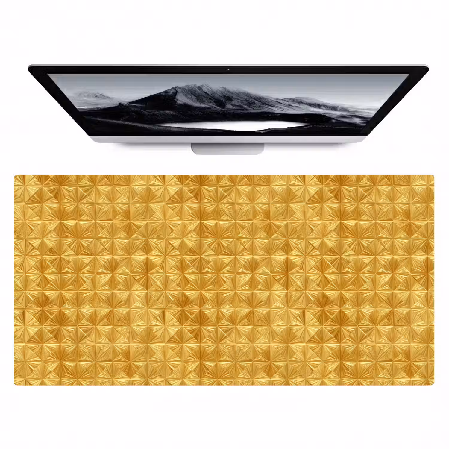 Tegels - Geometrisch - Reliëf - Goud Muismat XXL klein 681 -zzz3d