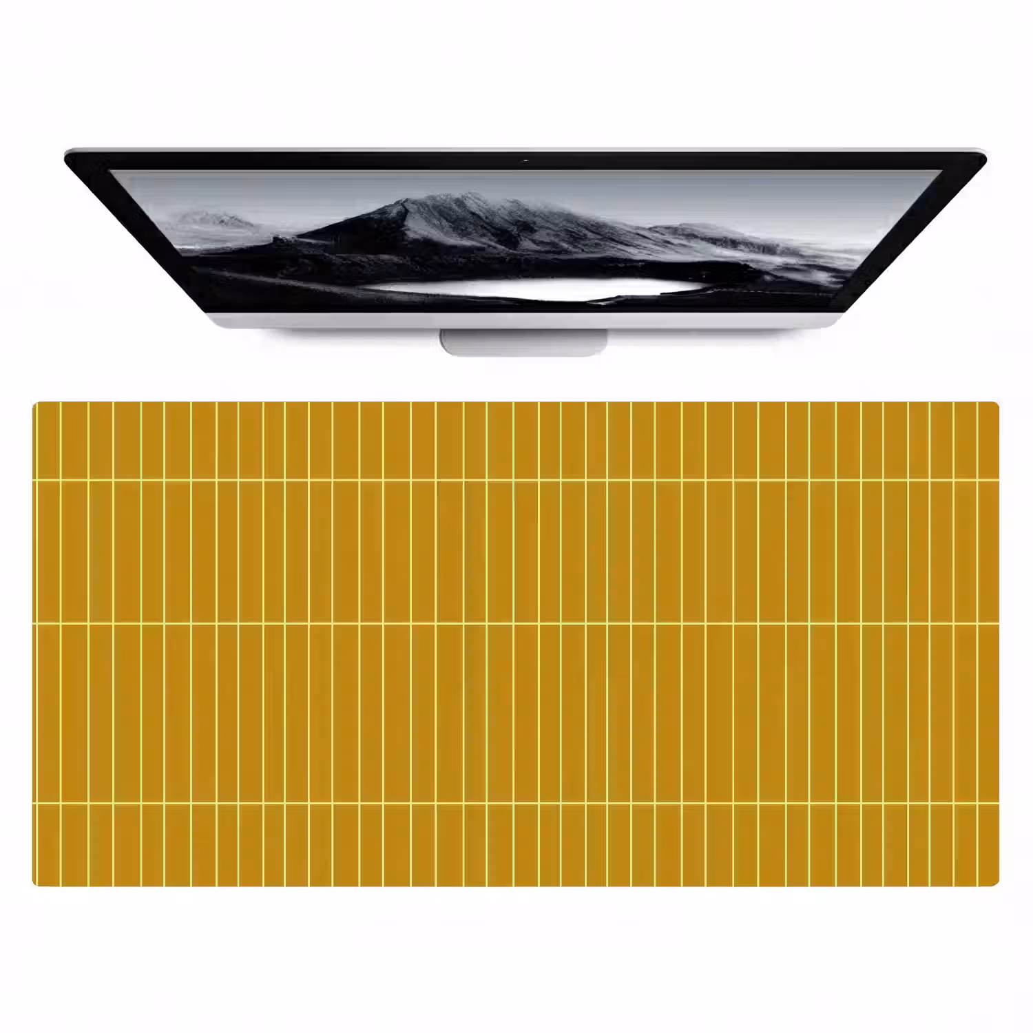 Tegels - Verticaal - Mosterdgeel Muismat XXL klein 681 -zzz3d