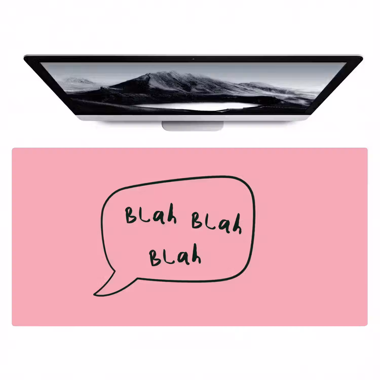 Tekstwolkje - BLAH BLAH BLAH - Roze Muismat XXL klein -zzz3d