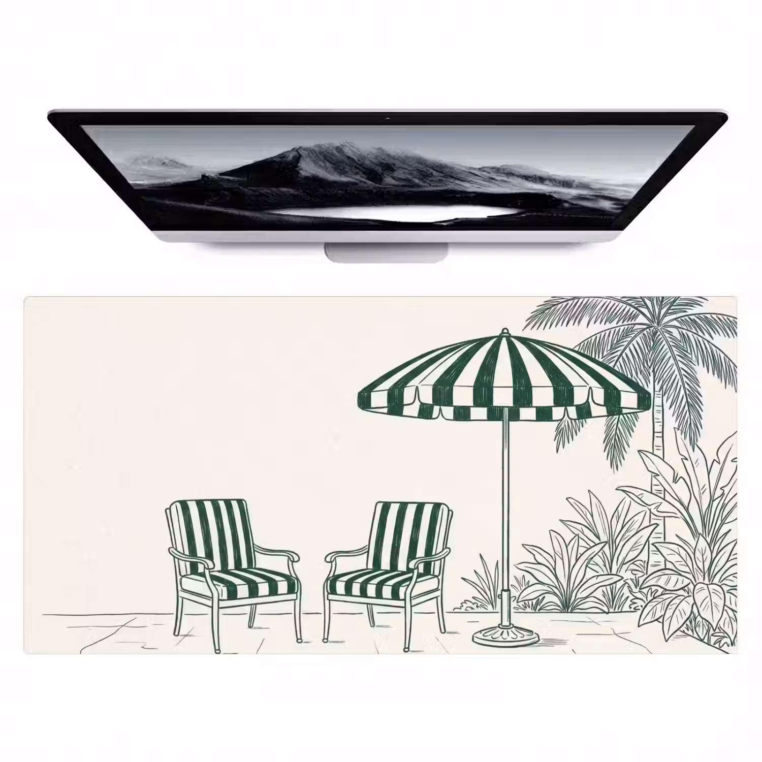 Terras - Illustratie - Groen Muismat XXL klein -zzz3d