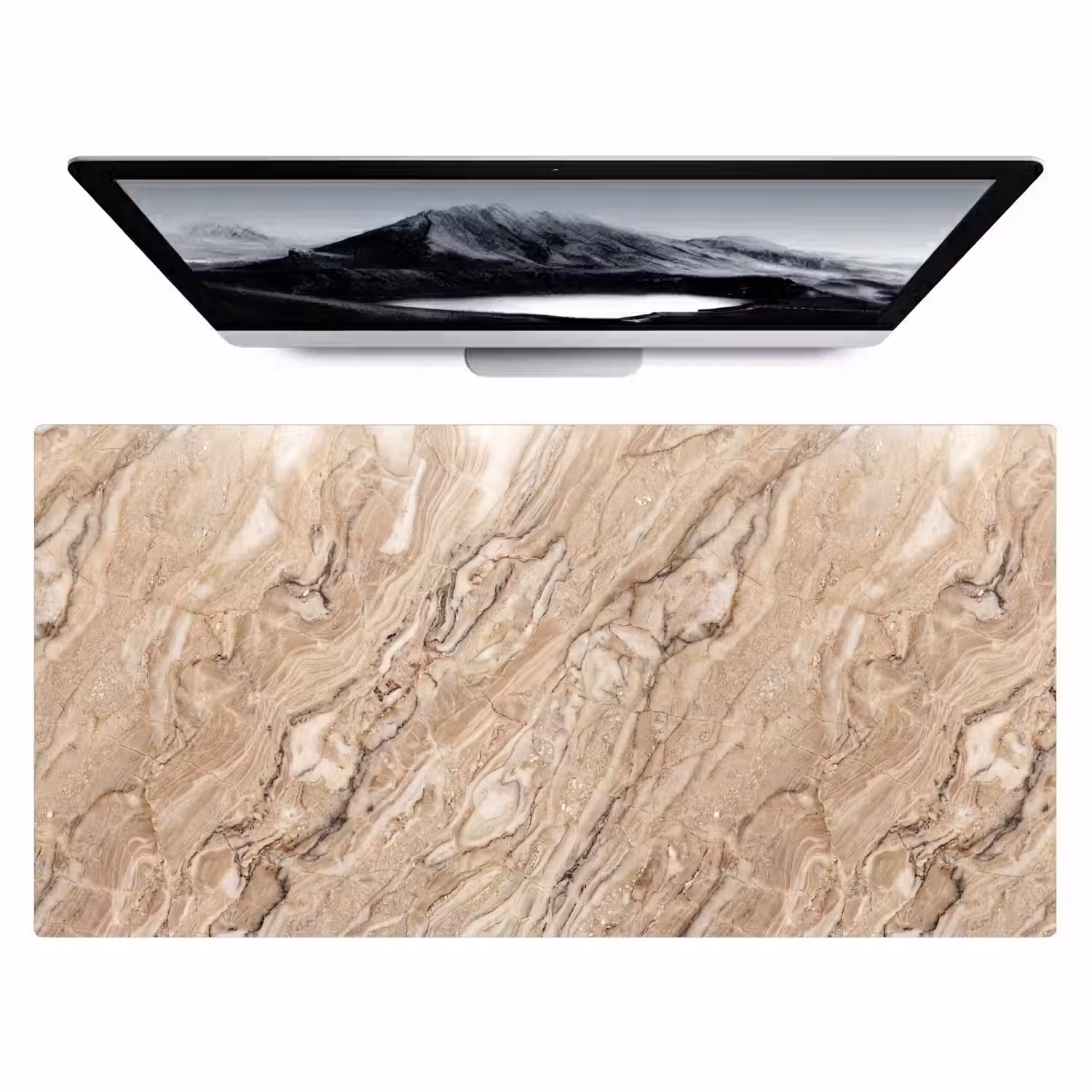 Textuur - Aders - Abstract - Modern - Beige Muismat XXL klein -zzz3d