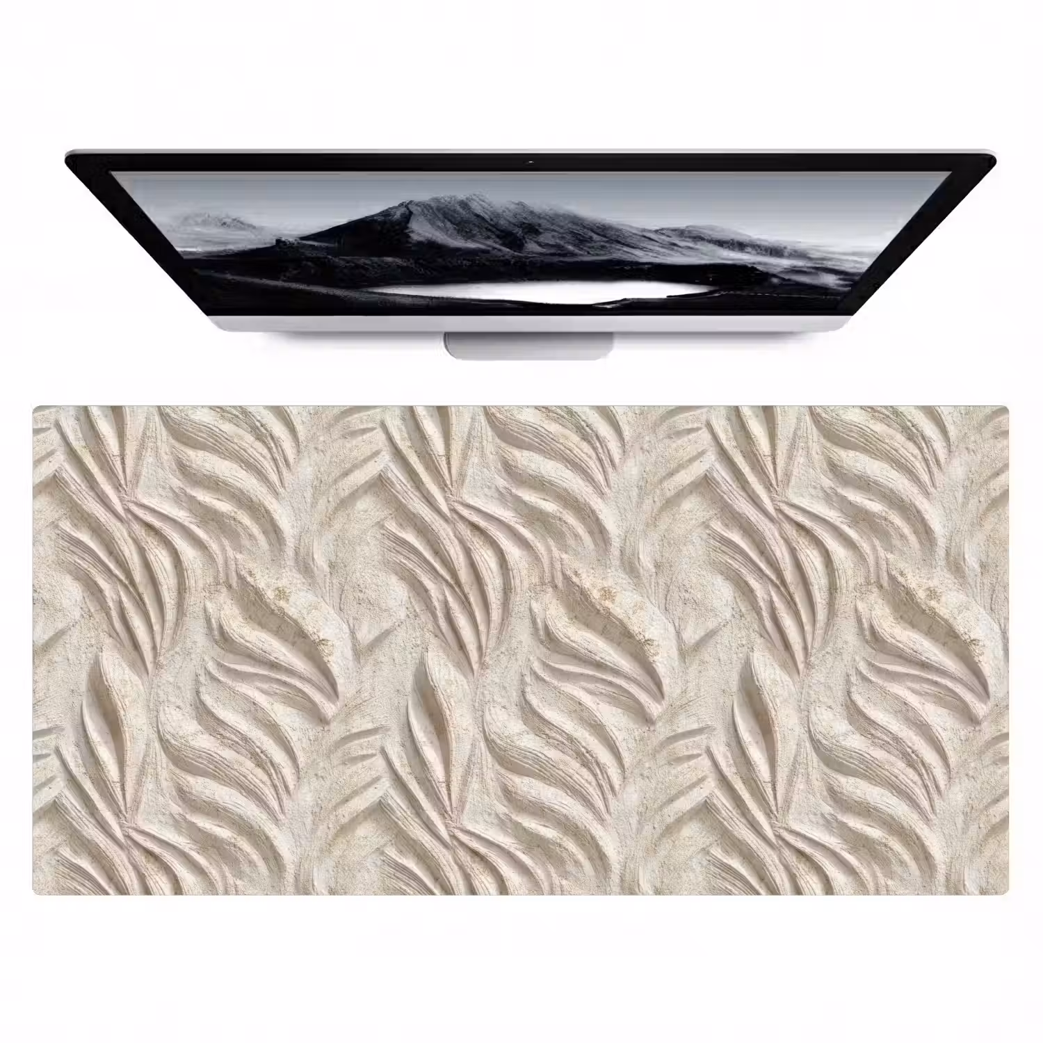 Textuur - Reliëf - Beige Muismat XXL klein 681 -zzz3d