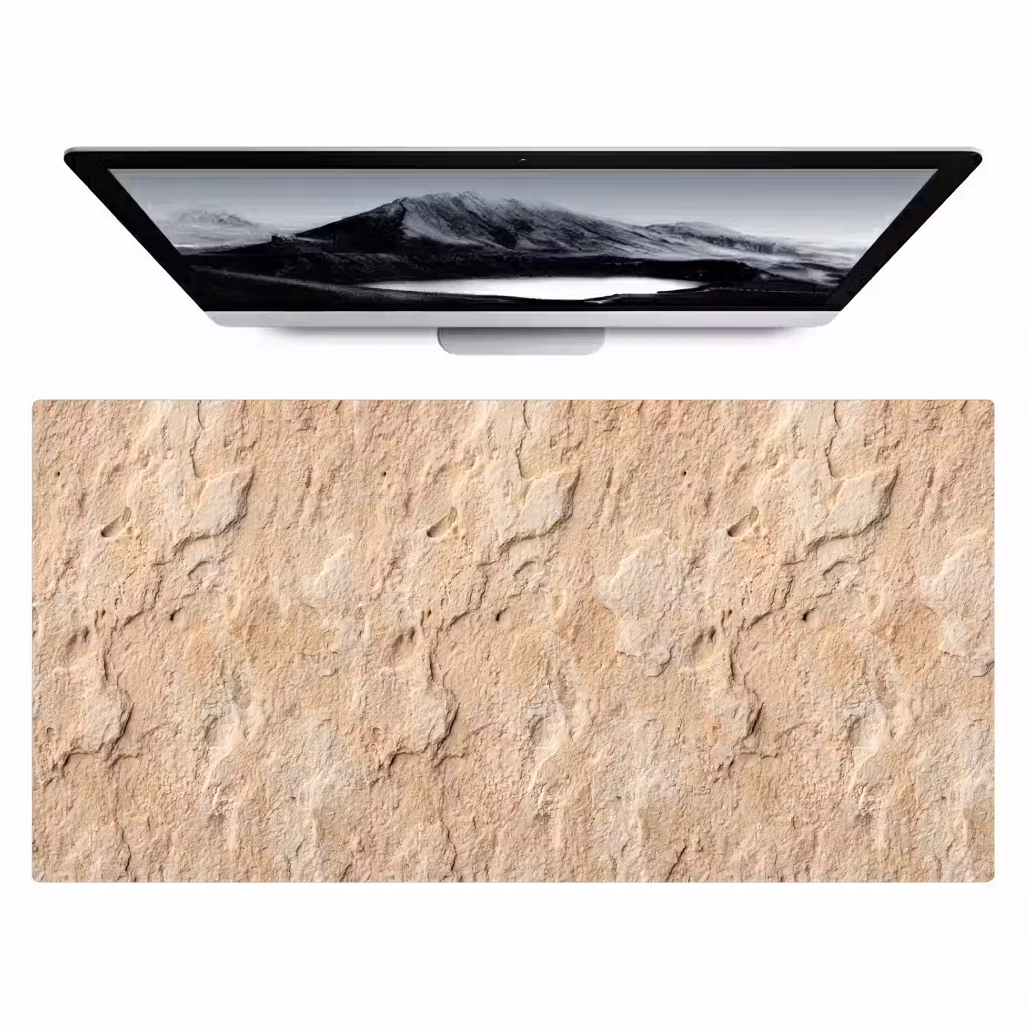 Textuur - Steen - Natuur - Beige Muismat XXL klein -zzz3d
