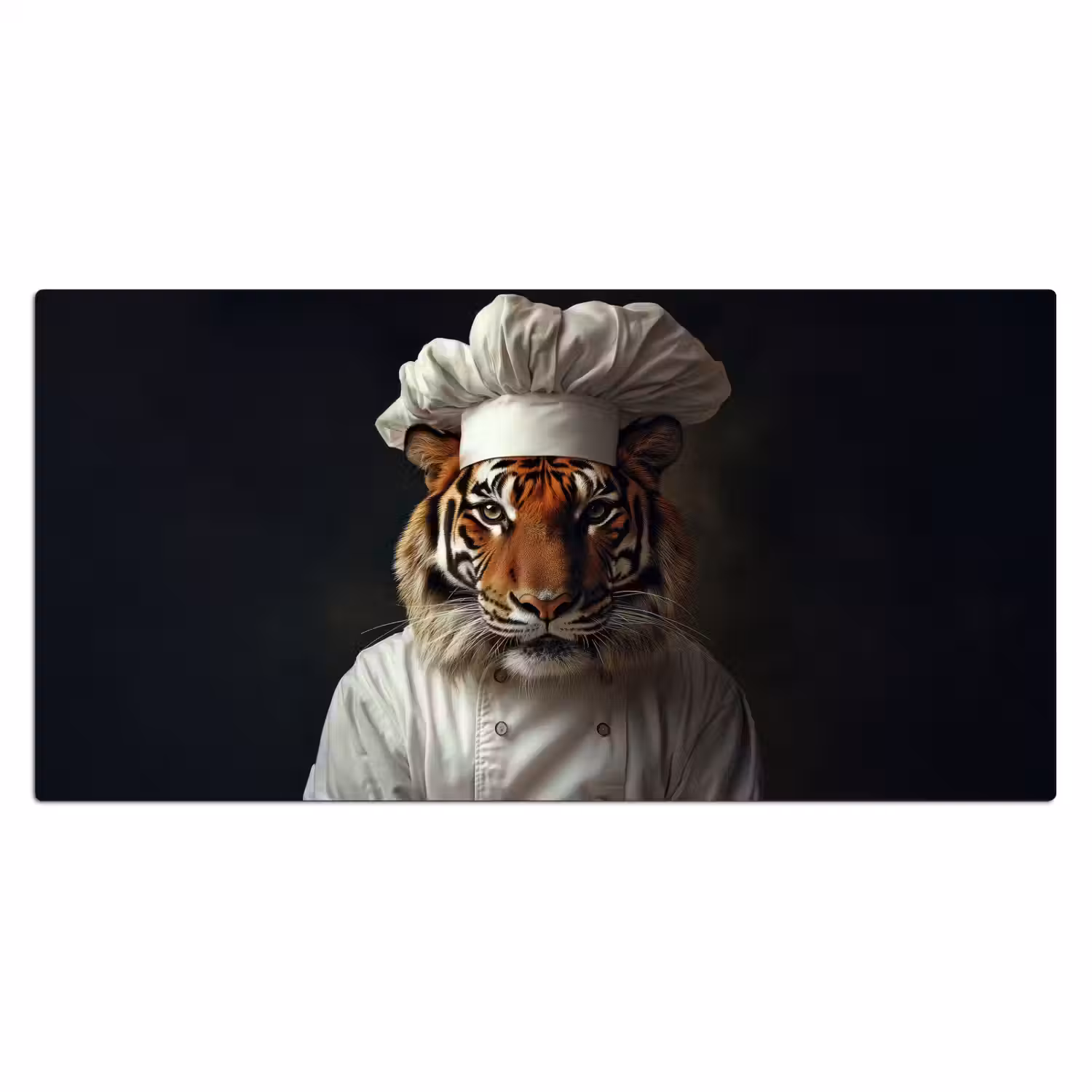 Tijger - Kokskleding - Bruin Muismat XXL klein -3d_leeg