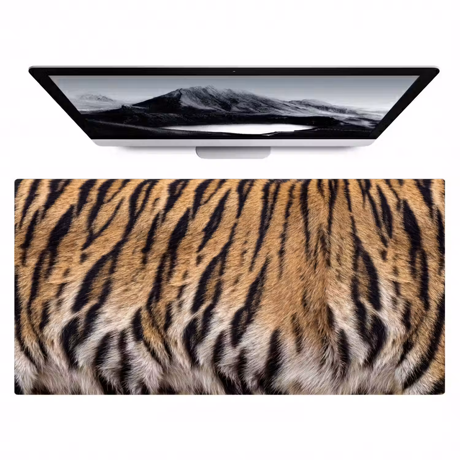 Tijgervacht - Klassiek - Zwart Muismat XXL klein -zzz3d