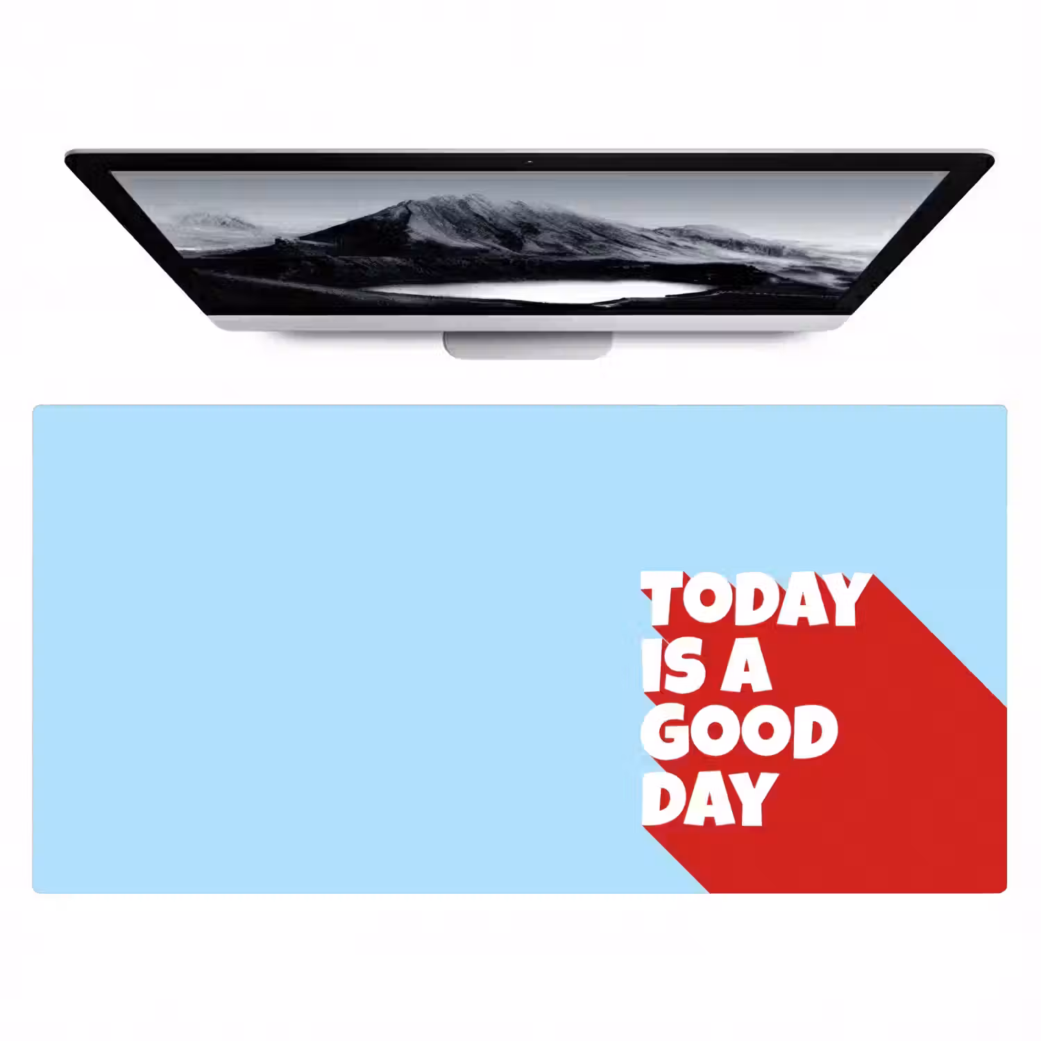Today is a good day - Rood - lichtblauw Muismat XXL klein -zzz3d