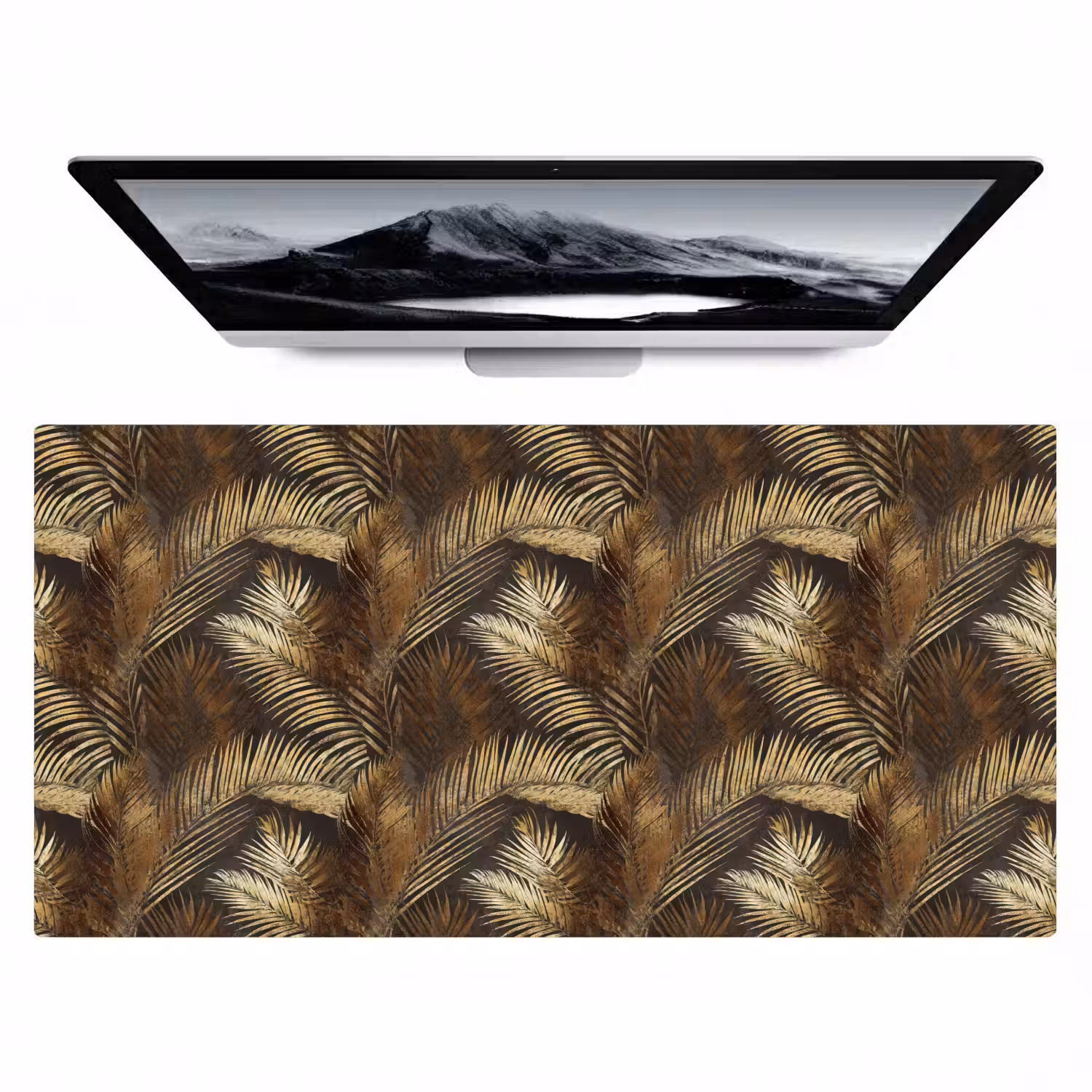 Tropisch - Bladeren - Goud Muismat XXL klein 681 -zzz3d