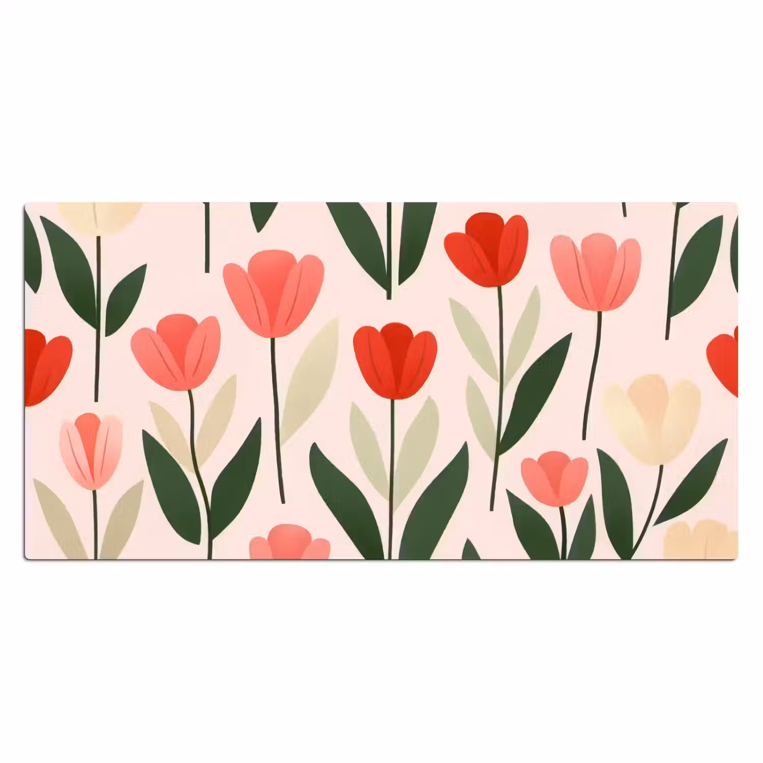 Tulpen - Modern - Roze Muismat XXL klein -3d_leeg
