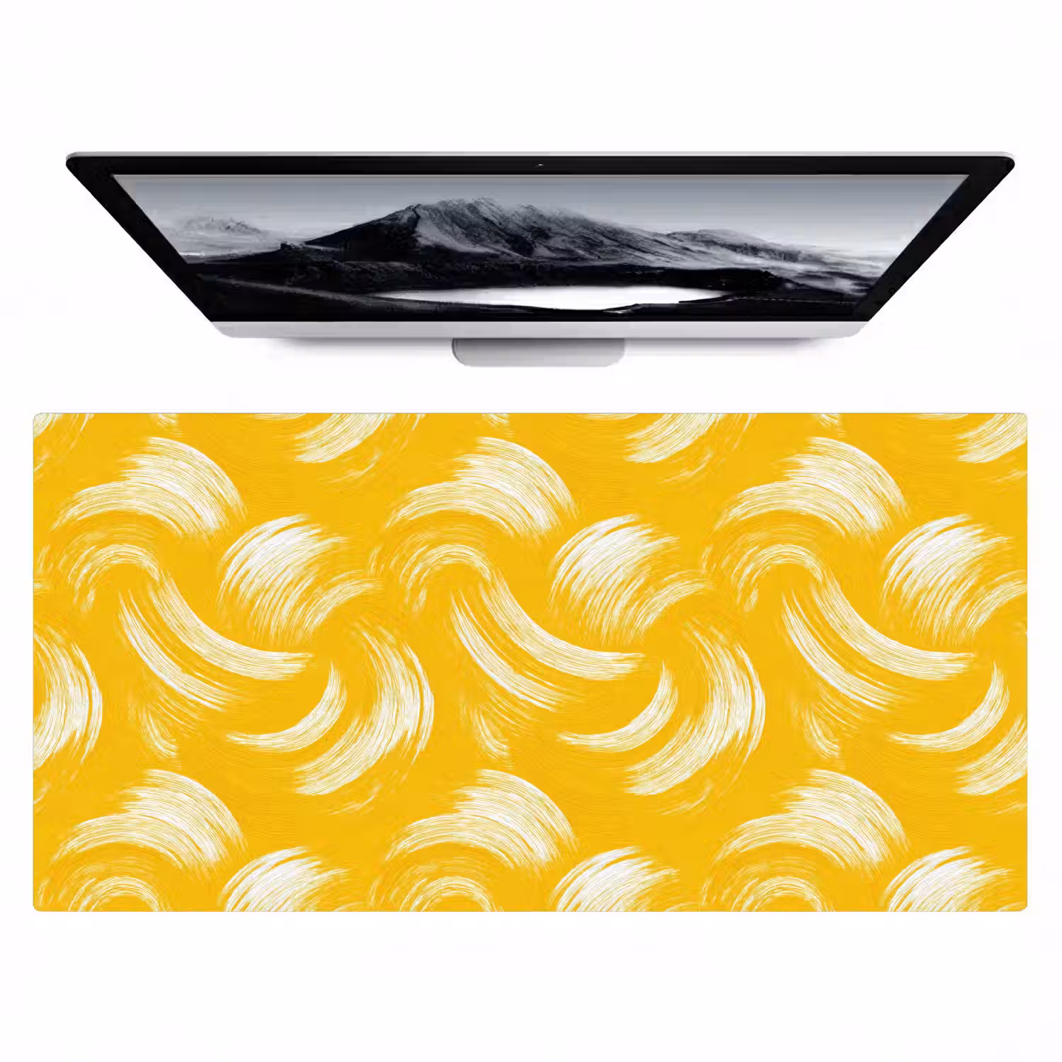 Verfstreken - Abstract - Dynamisch - Geel Muismat XXL klein 681 -zzz3d