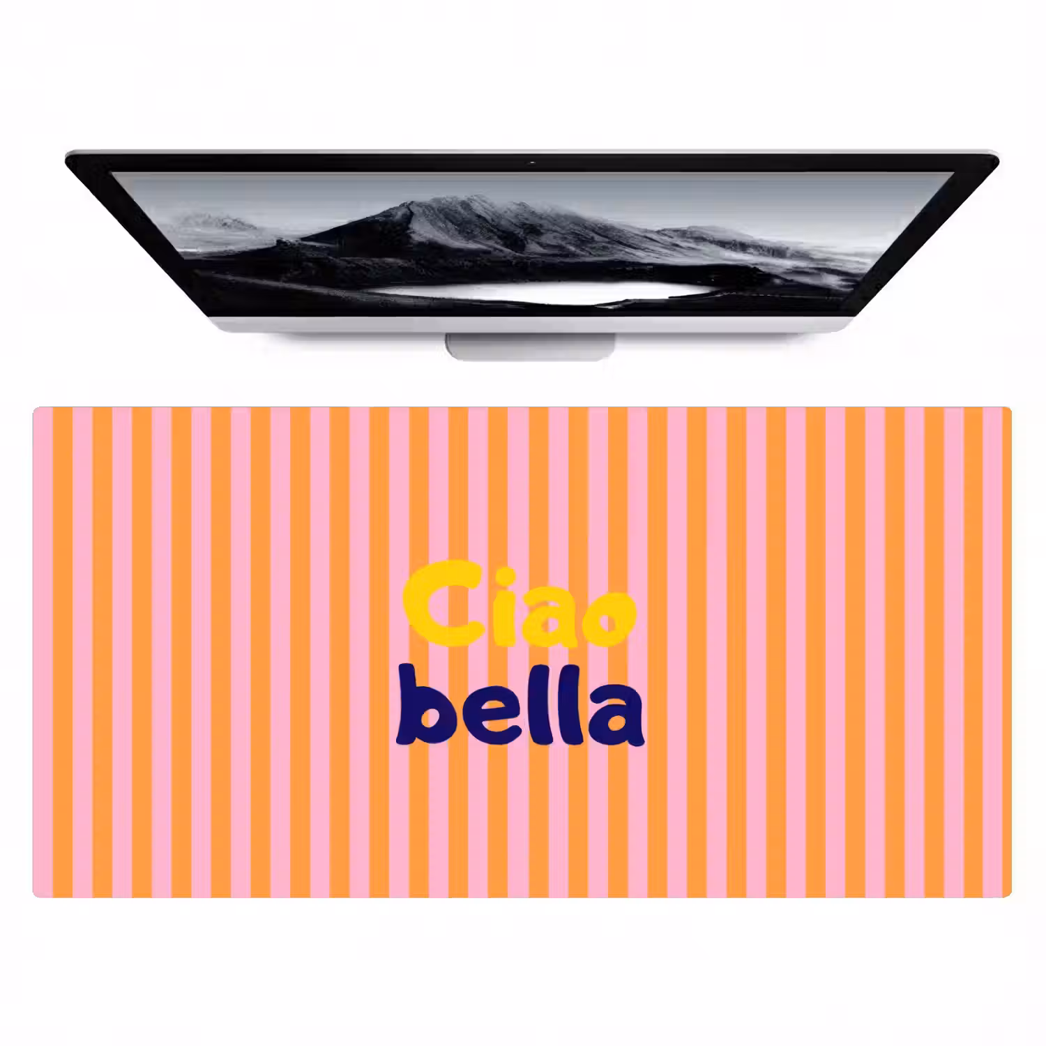 Verticaal - Strepen - Oranje - Ciao bella Muismat XXL klein -zzz3d