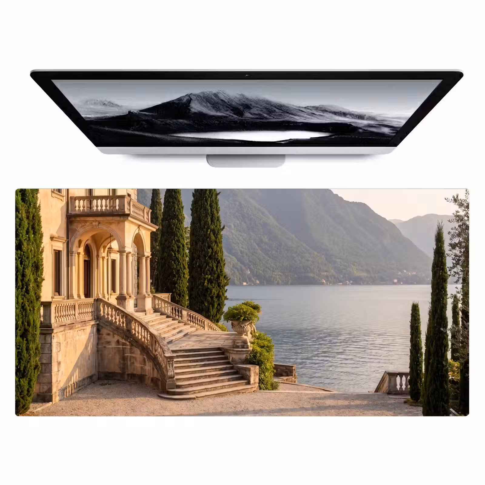Bureau onderlegger - Villa - water -trappen - Villa - water -trappen Muismat XXL klein