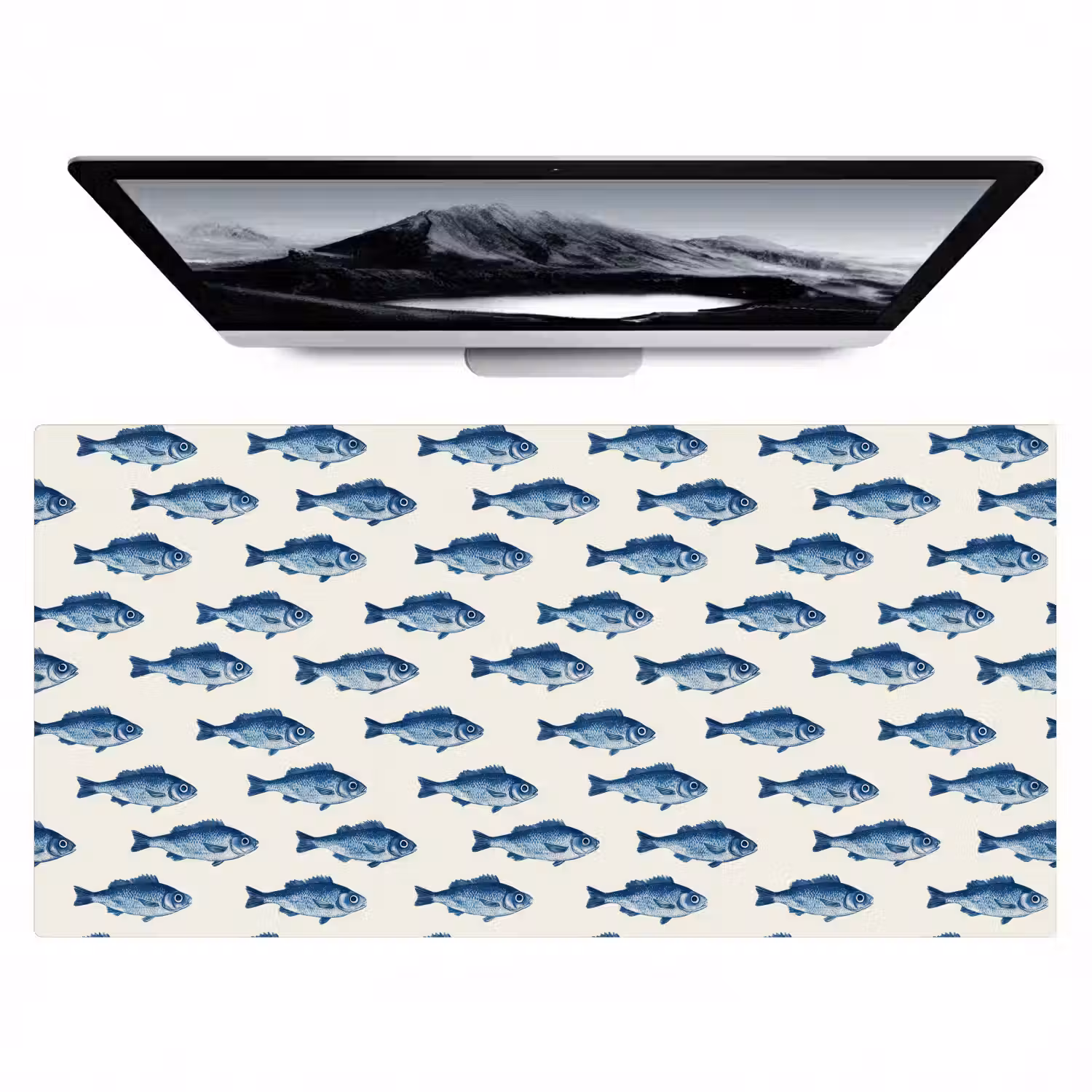 Vis - Patroon - Blauw Muismat XXL klein 681 -zzz3d