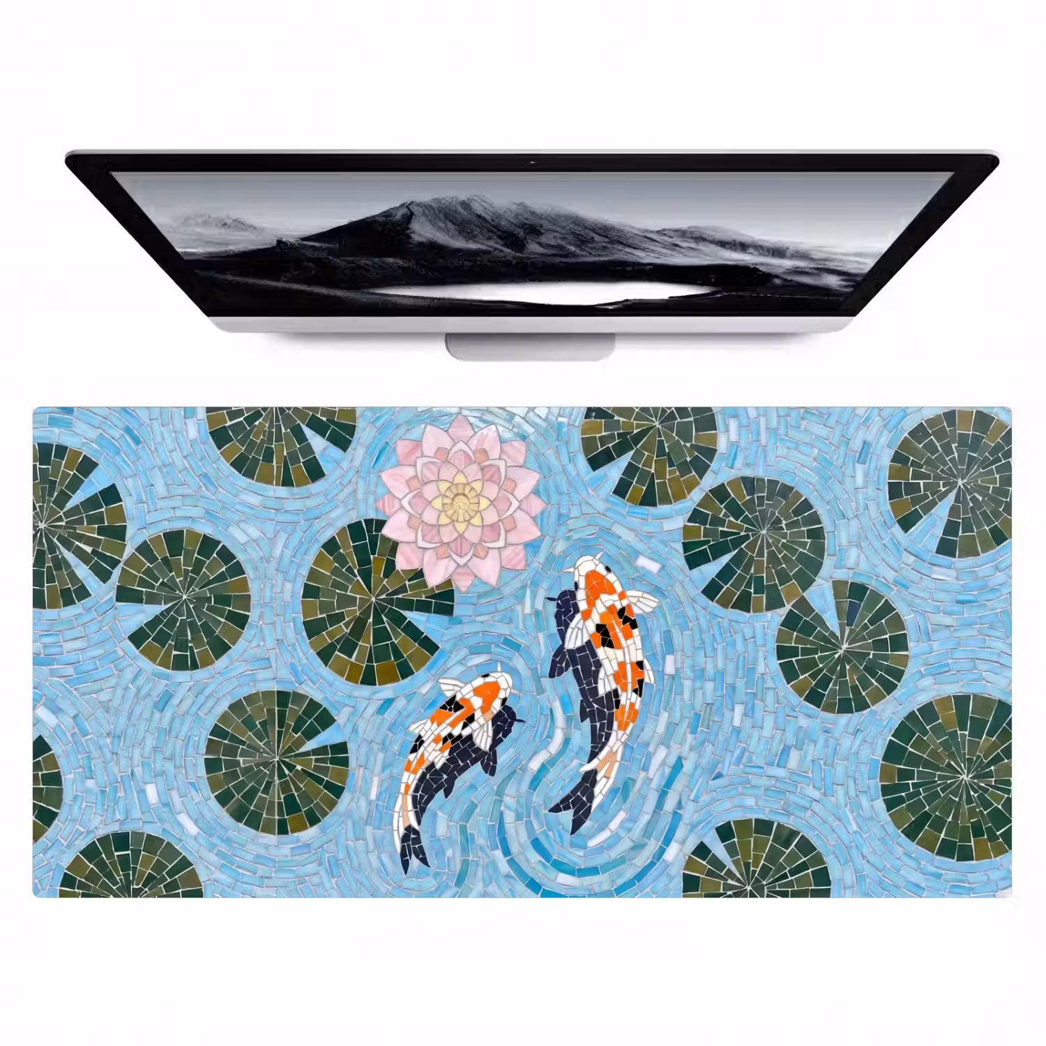 Vis - Water - Natuur - Mozaïek - Blauw Muismat XXL klein -zzz3d