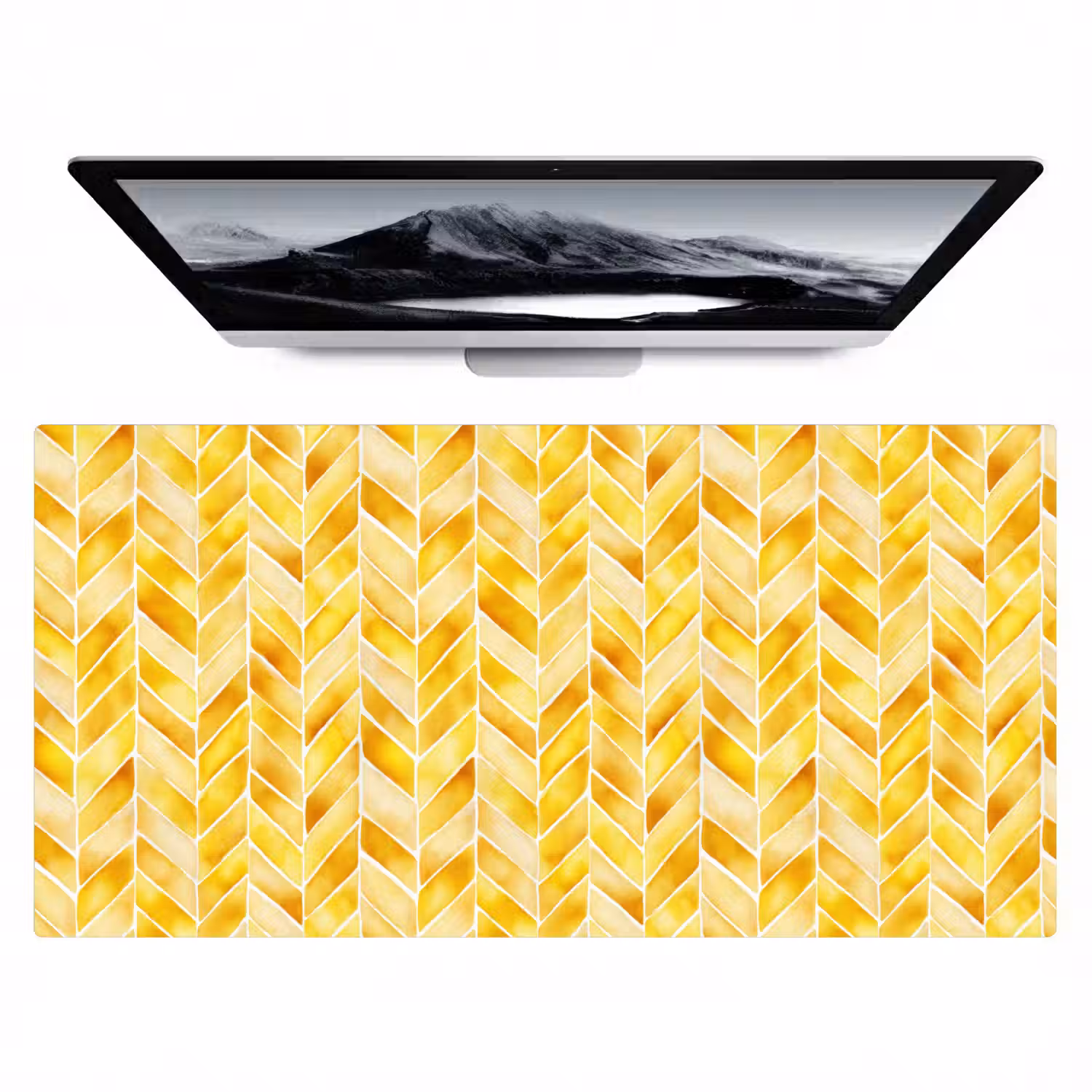 Visgraat - Aquarel - Patronen - Goudgeel Muismat XXL klein 681 -zzz3d