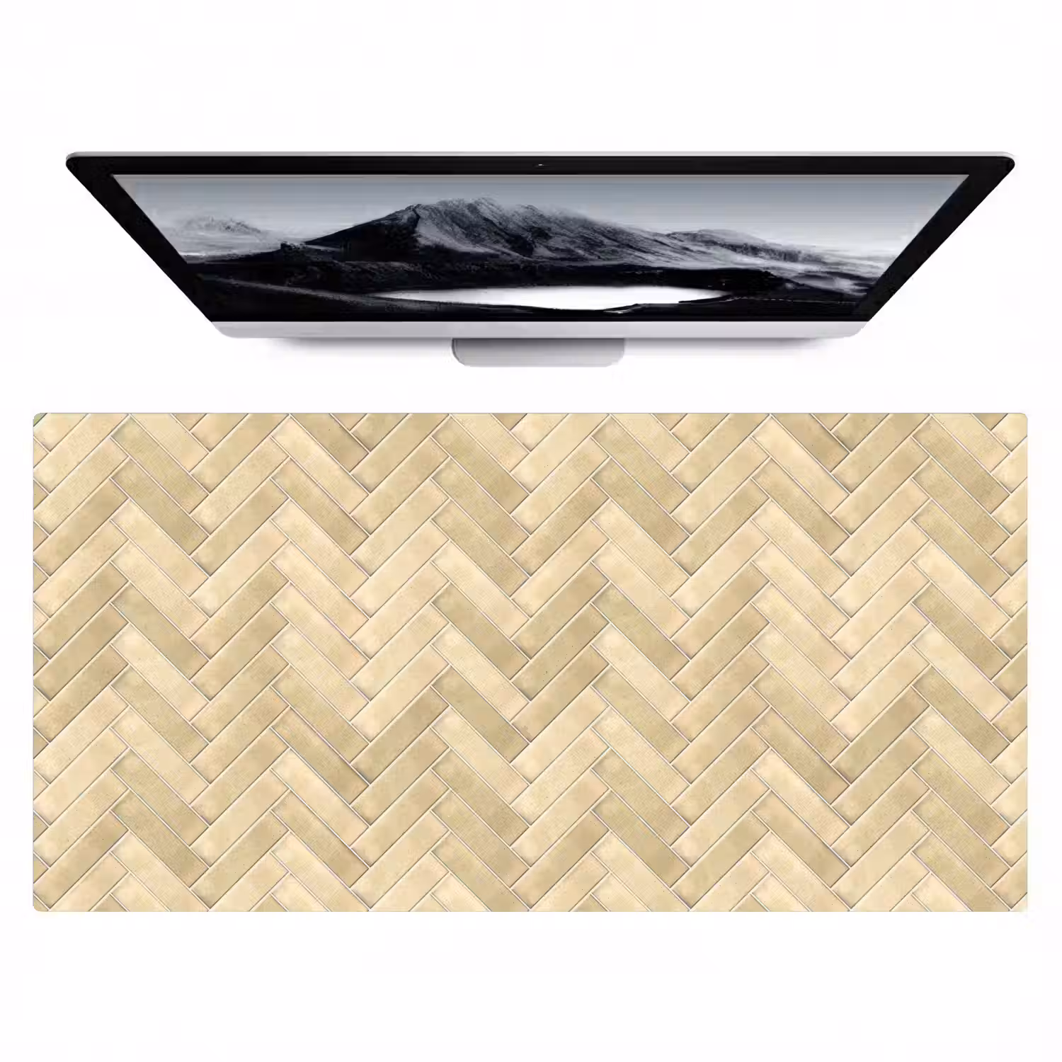 Visgraat - Tegel - Zand Muismat XXL klein 681 -zzz3d