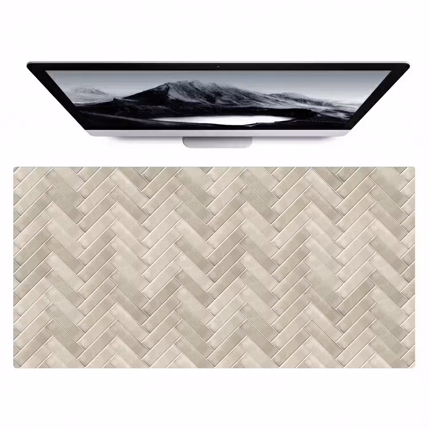 Visgraat - Wandtegel - Beige Muismat XXL klein 681 -zzz3d
