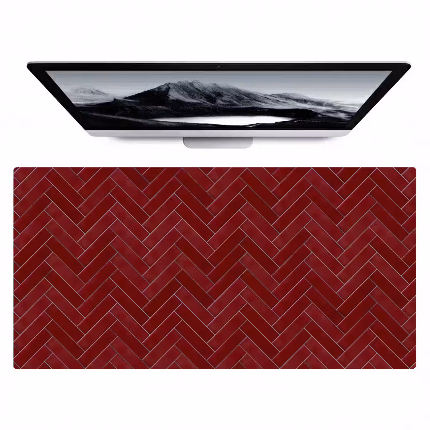 Visgraat - Wandtegel - Bordeaux - Rood Muismat XXL klein 681 -zzz3d