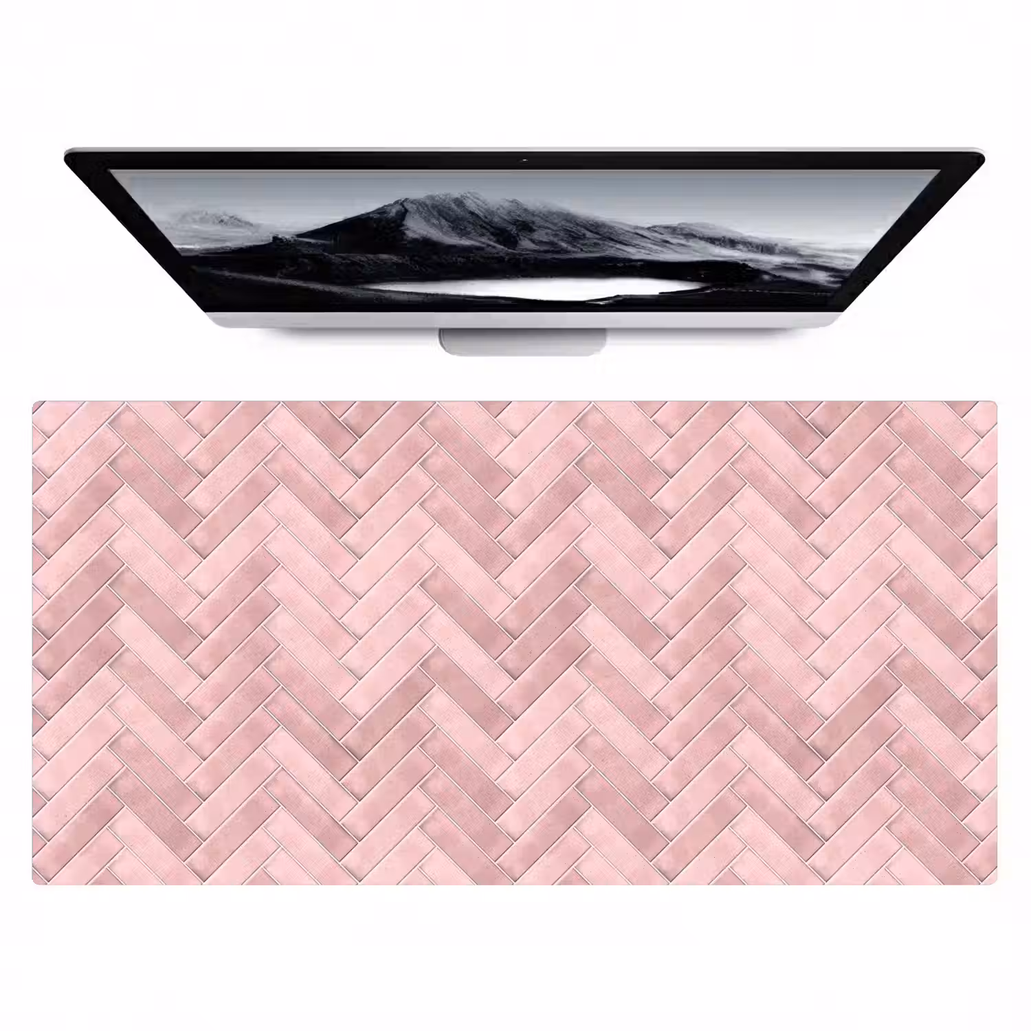 Visgraat - Wandtegel - Lichtroze Muismat XXL klein 681 -zzz3d