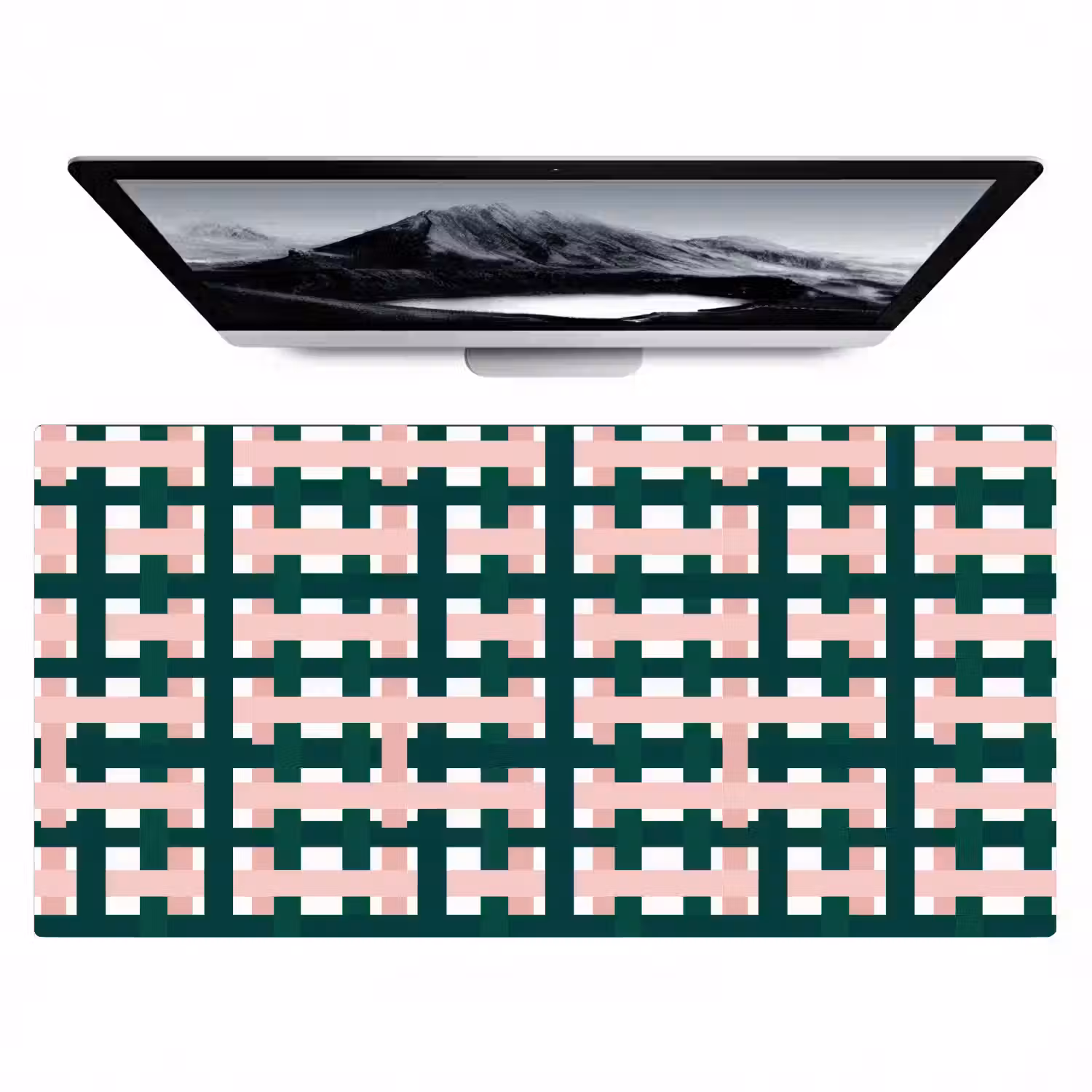 Vlechtpatroon - Groen - Roze - Grafisch Muismat XXL klein 681 -zzz3d