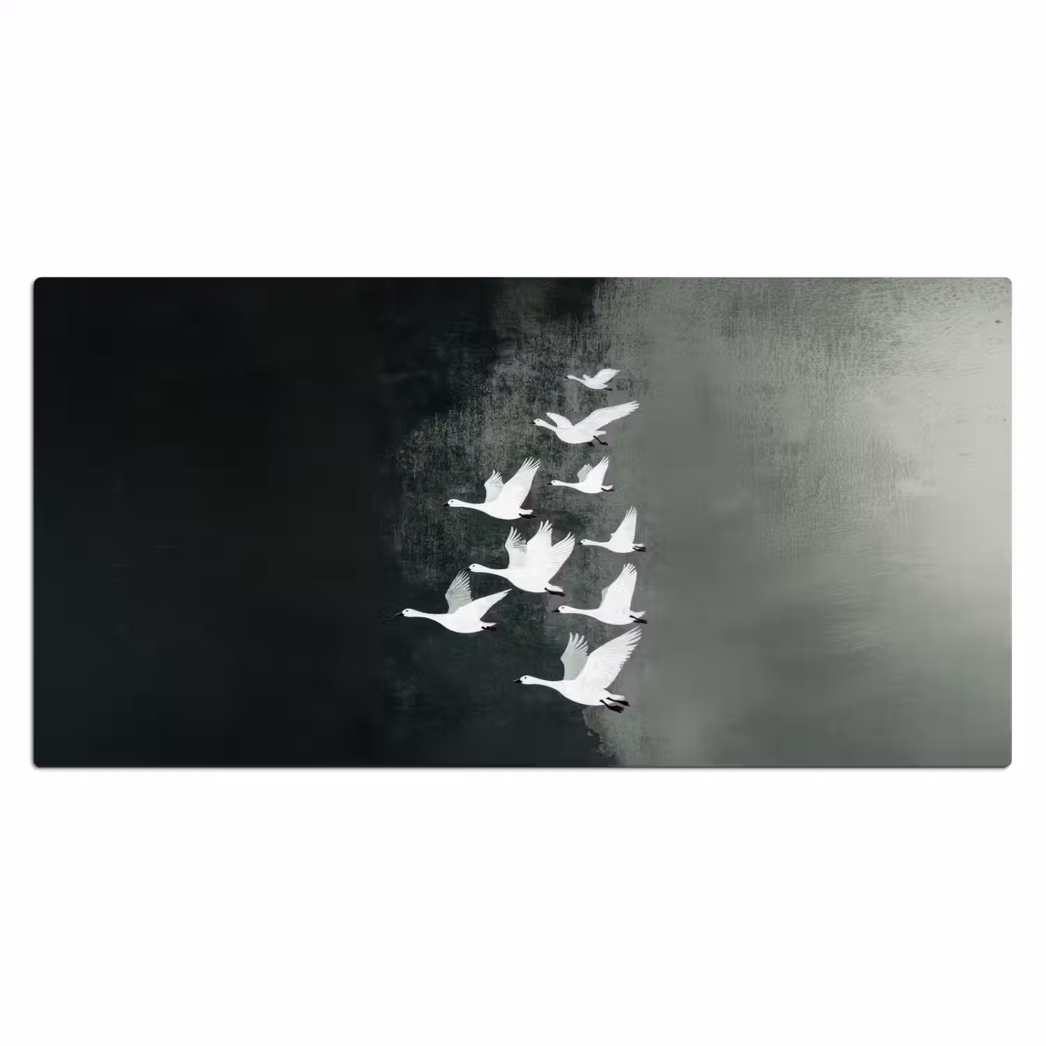 Vogel - Japandi - Groen Muismat XXL klein -3d_leeg