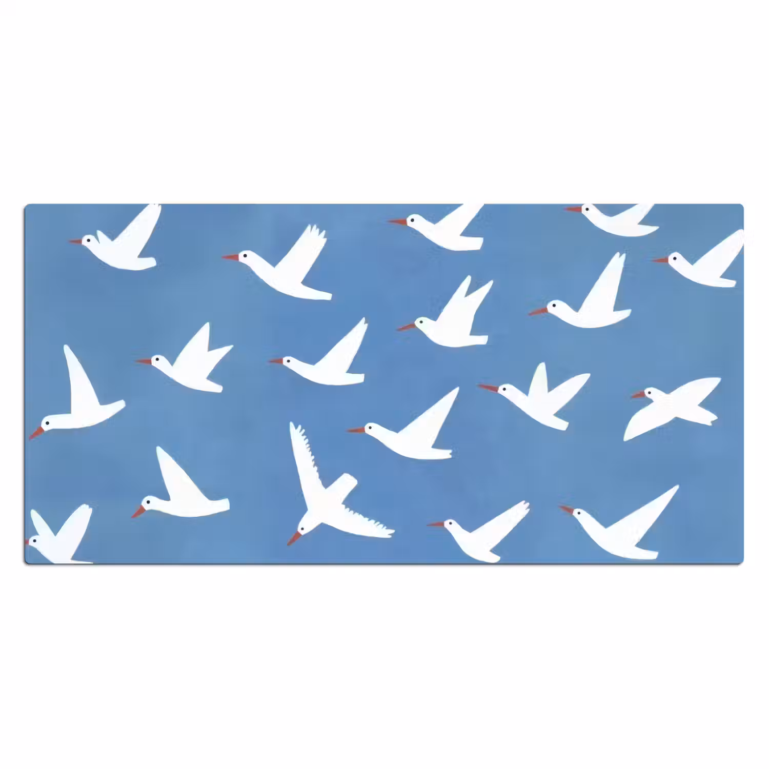 Vogels - Wit - Patroon Muismat XXL klein -3d_leeg
