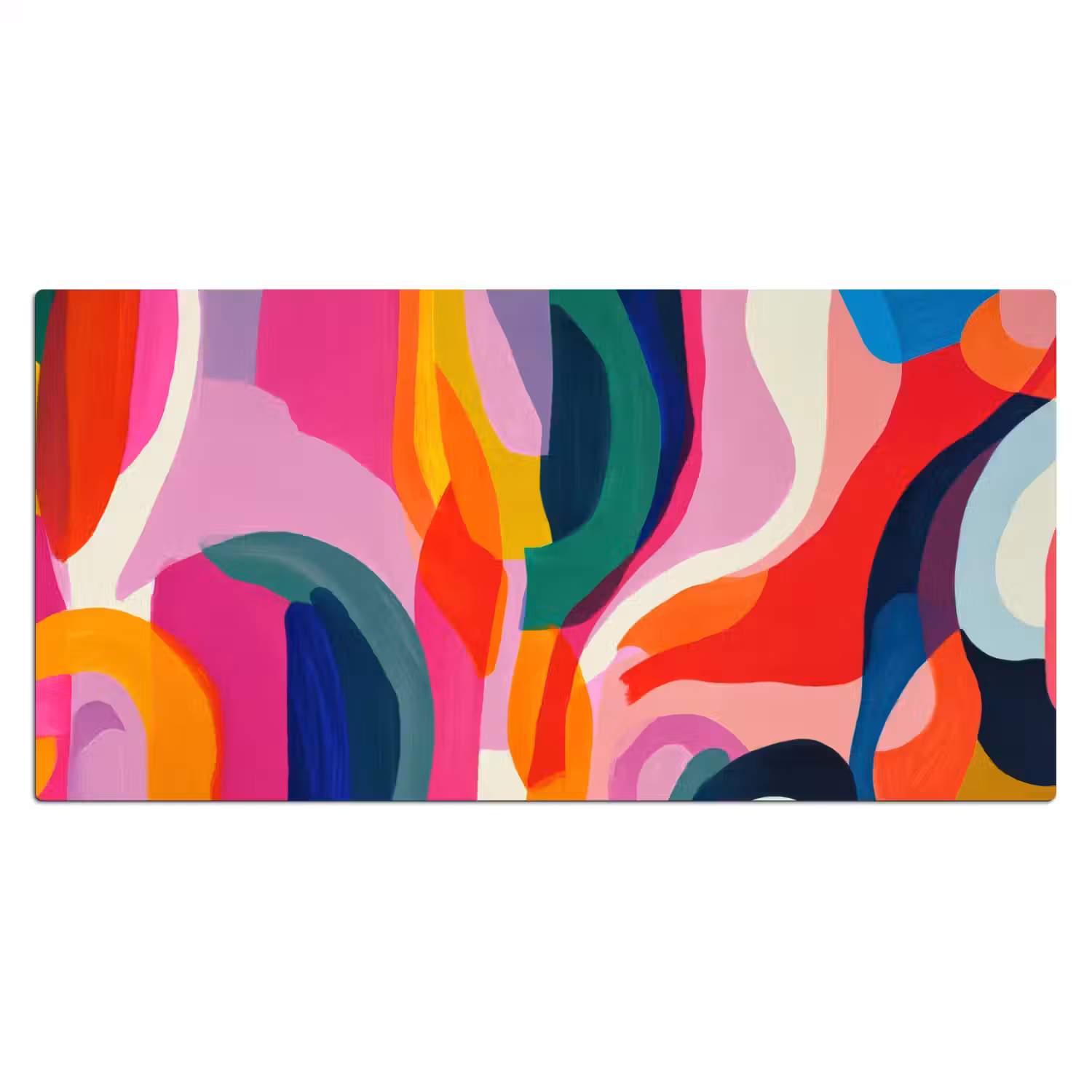 Vormen - Golvend - Abstract - Felroze Muismat XXL klein -3d_leeg