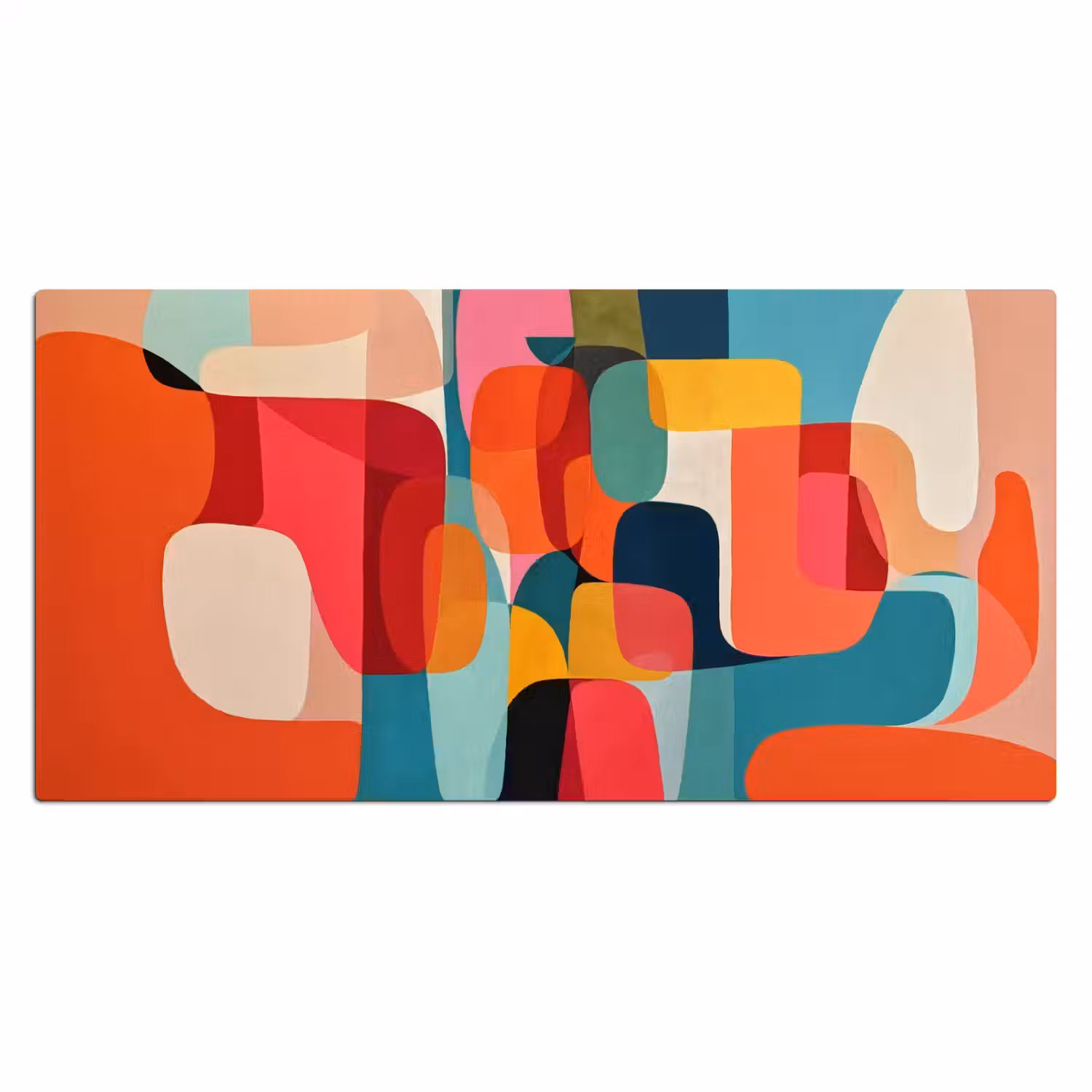 Vormen - Kleurrijk - Abstract - Vlakken Muismat XXL klein -3d_leeg
