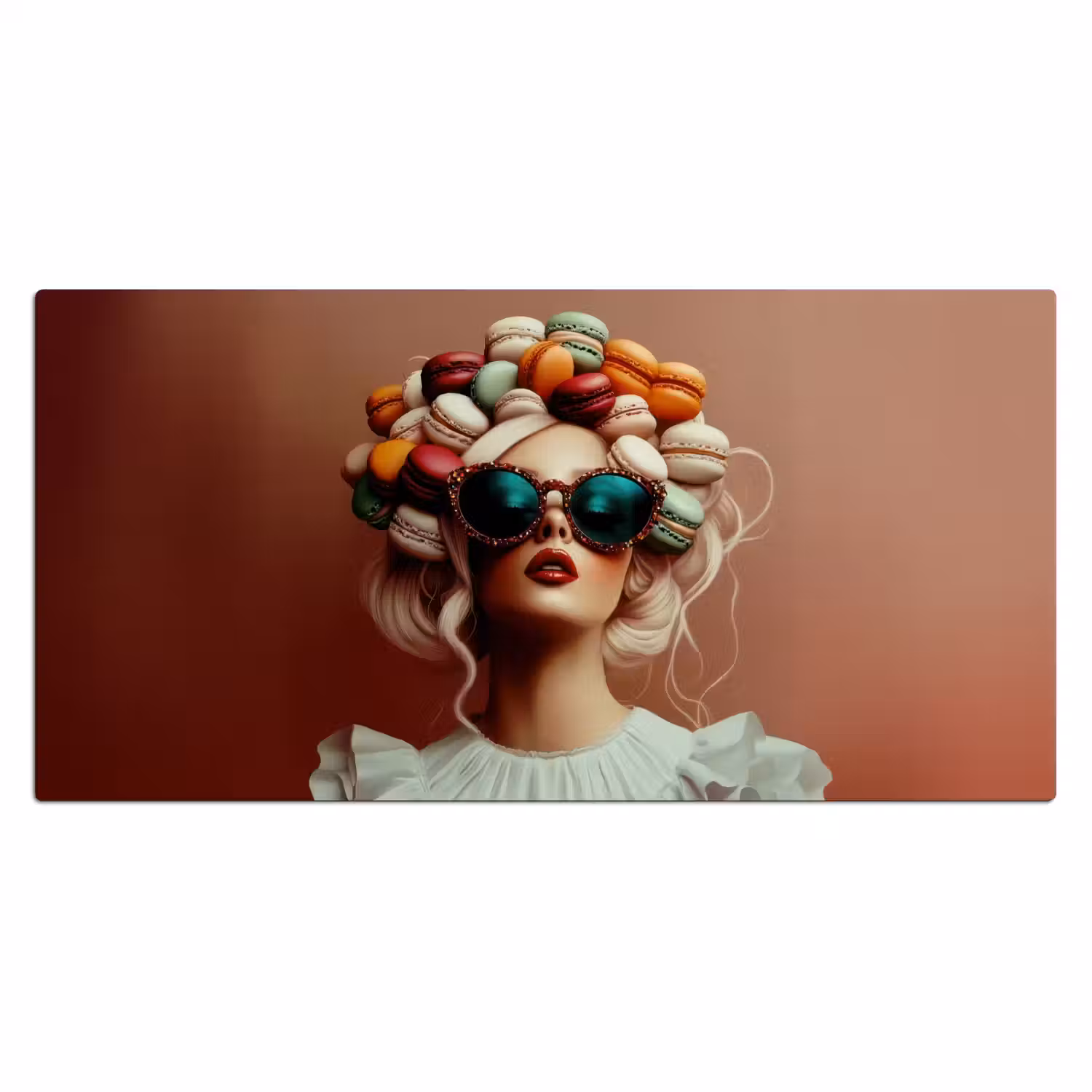 Vrouw - Macarons - Bril Muismat XXL klein -3d_leeg