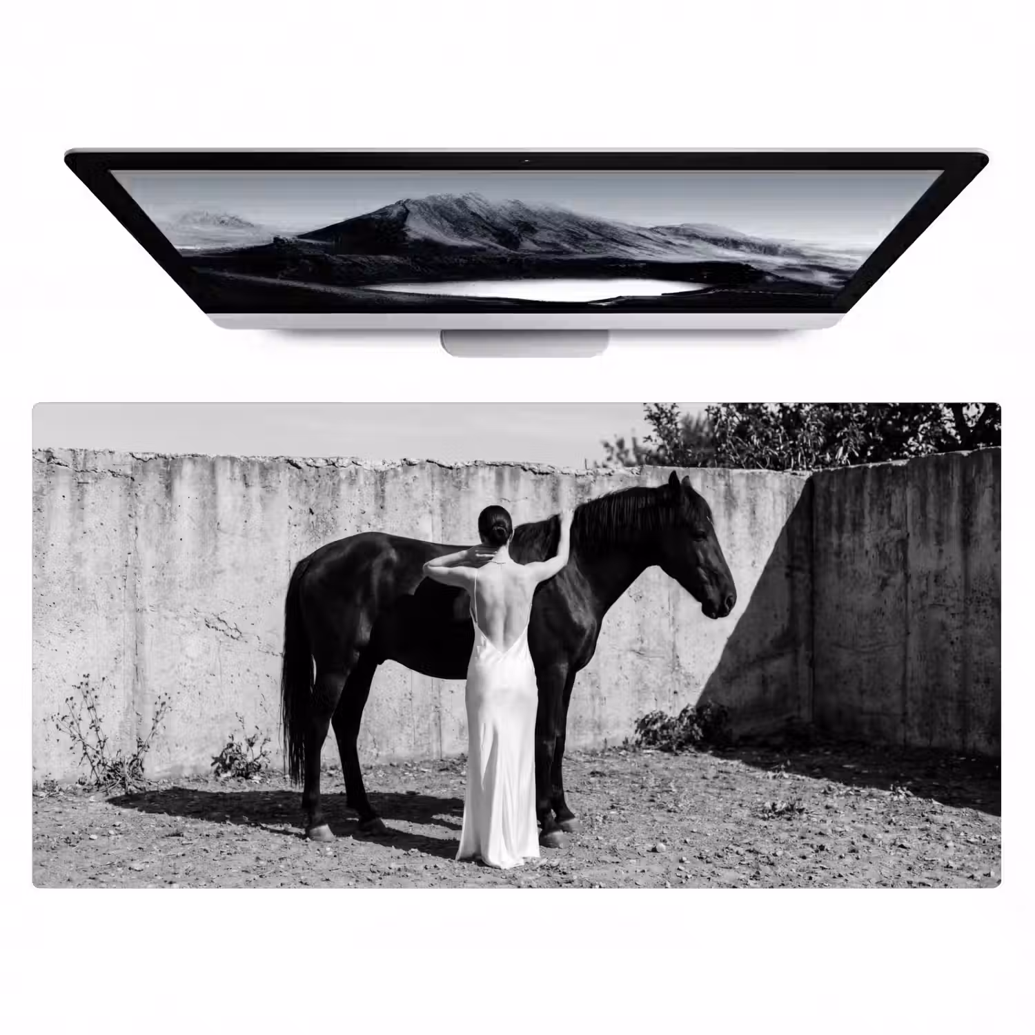 Vrouw - Paard - Artistiek Muismat XXL klein -zzz3d