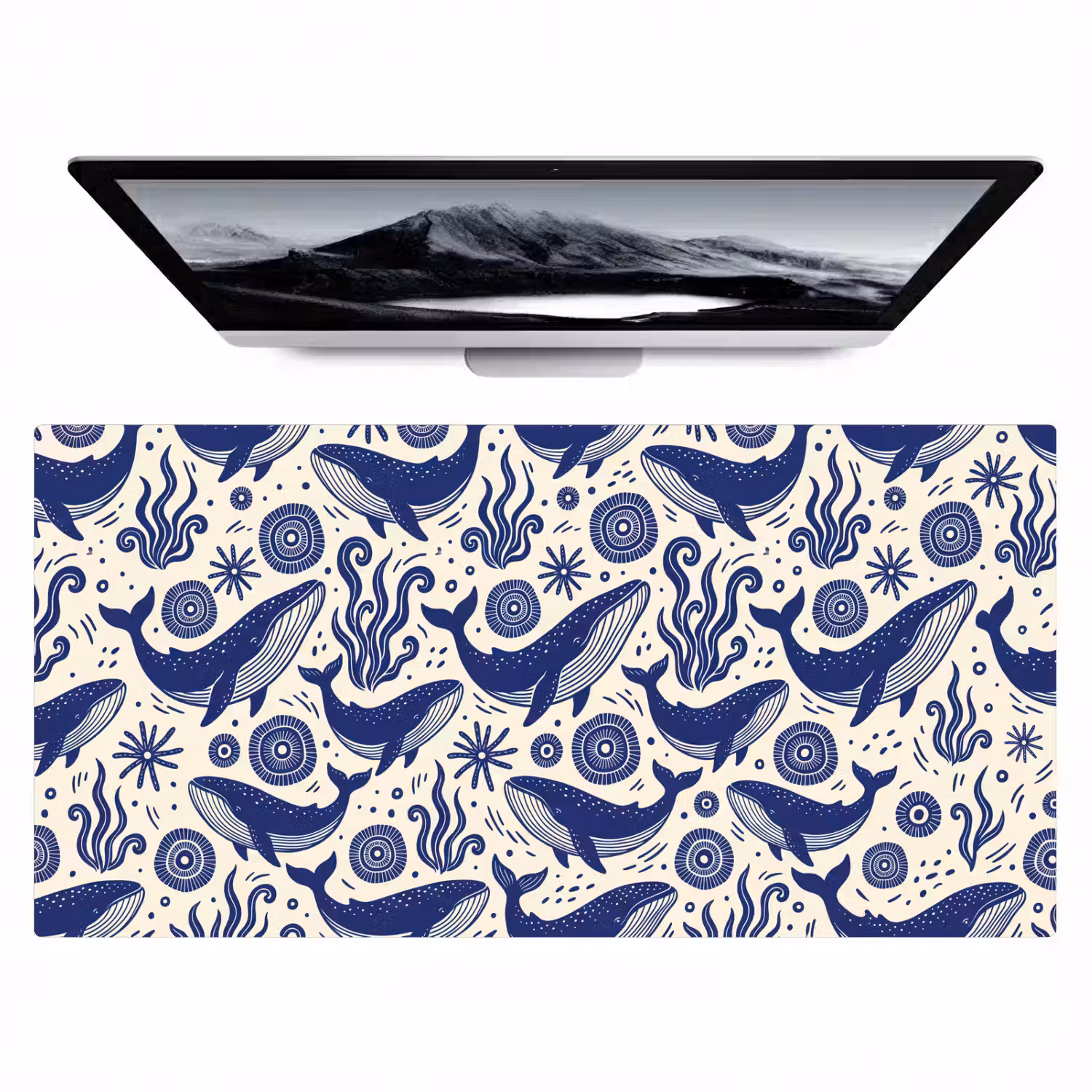 Walvis - Onderwater - Dieren - Abstract - Blauw Muismat XXL klein -zzz3d
